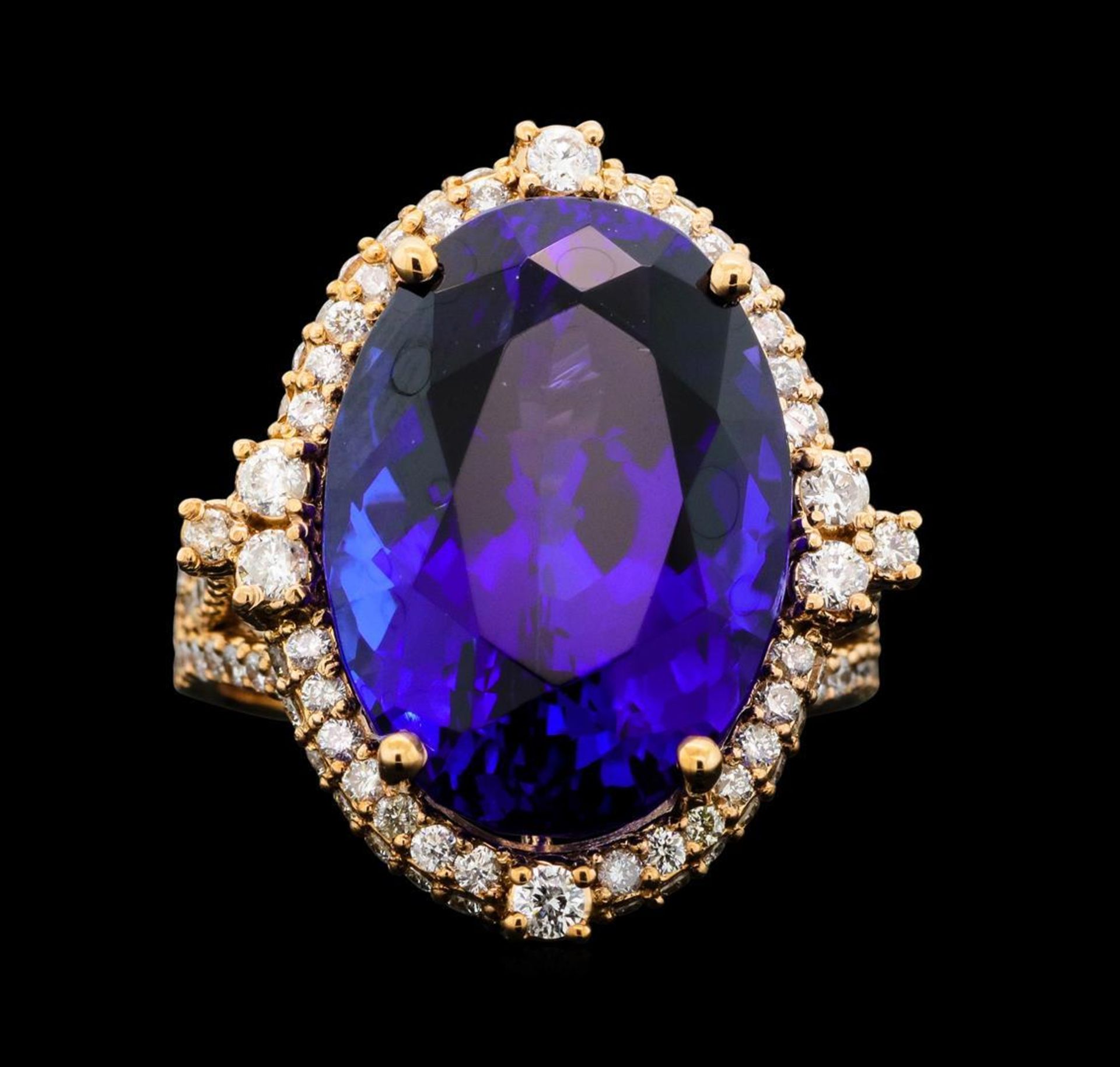 16.75ct Tanzanite and Diamond Ring - 14KT Rose Gold - Image 2 of 6