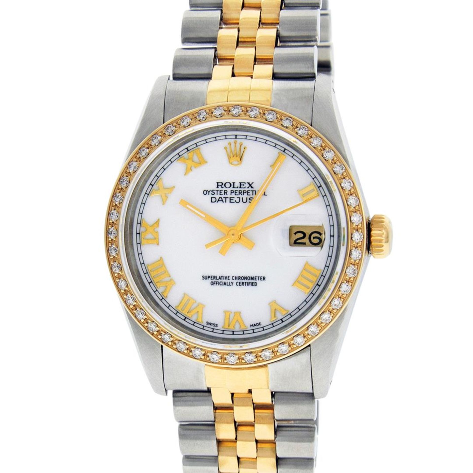 Rolex Mens 2 Tone Mother Of Pearl Diamond 36MM Datejust Wristwatch - Image 3 of 8