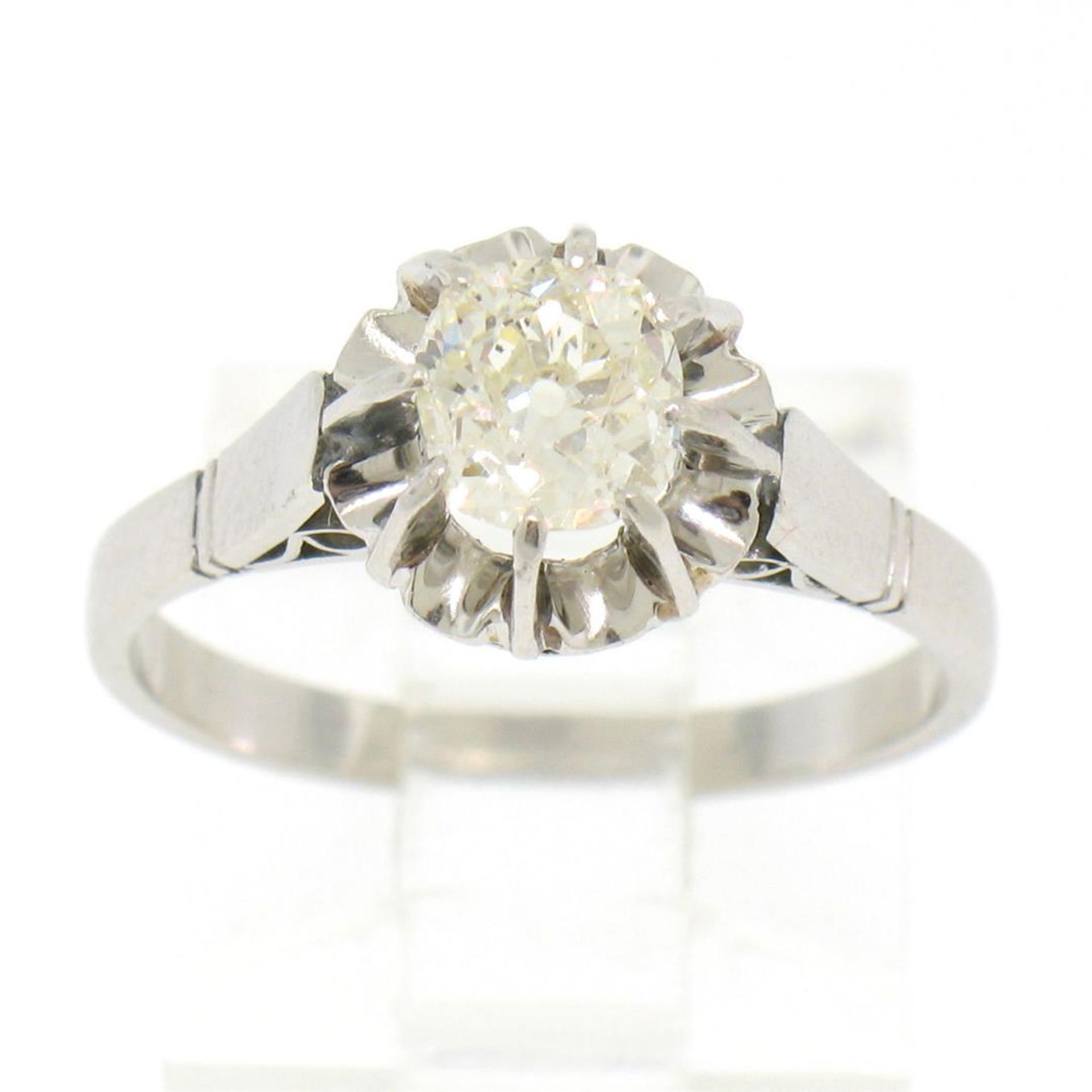 Antique Art Deco Platinum 0.78ct Old Mine Cut Diamond Filigree Engagement Ring - Image 5 of 9