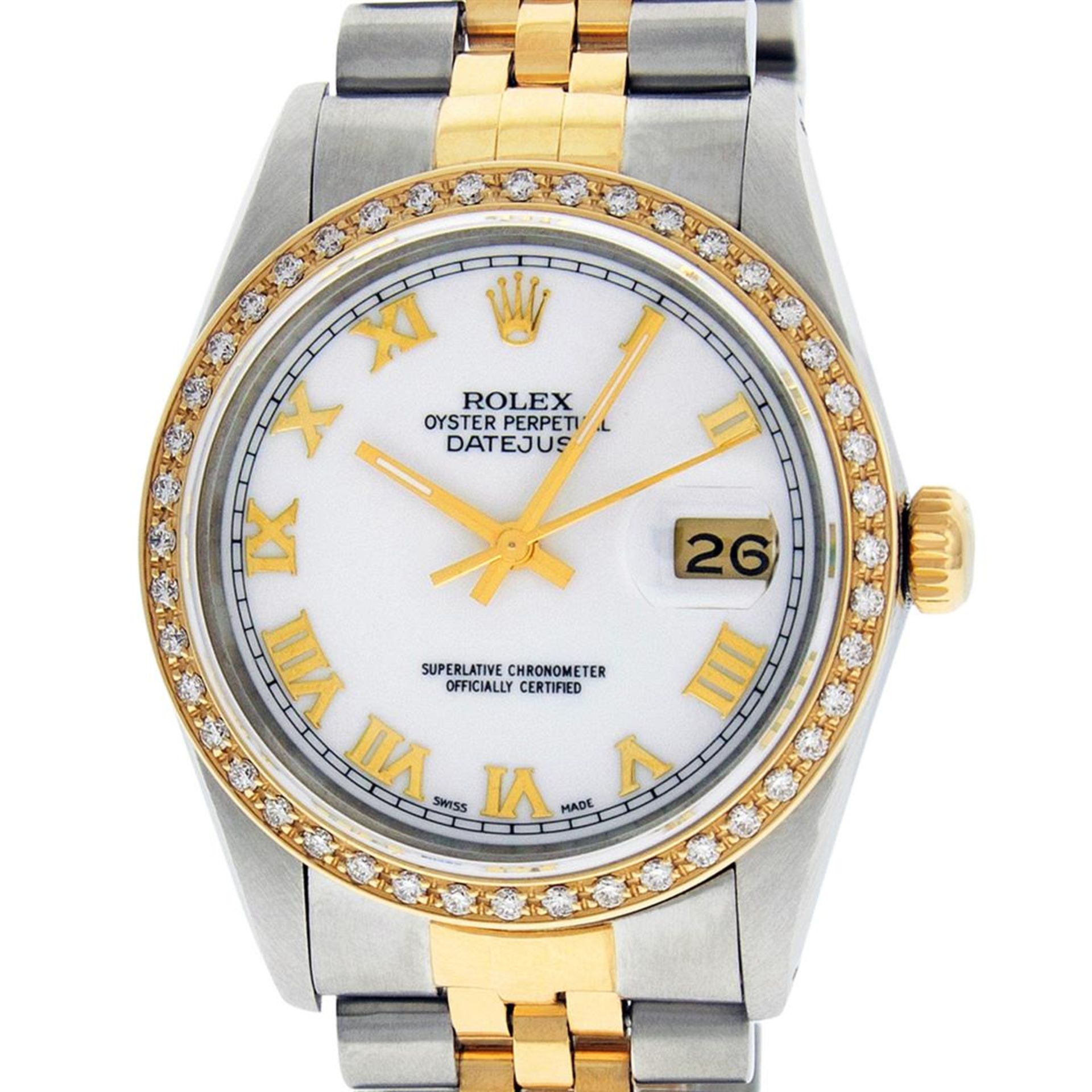 Rolex Mens 2 Tone Mother Of Pearl Diamond 36MM Datejust Wristwatch - Image 2 of 8