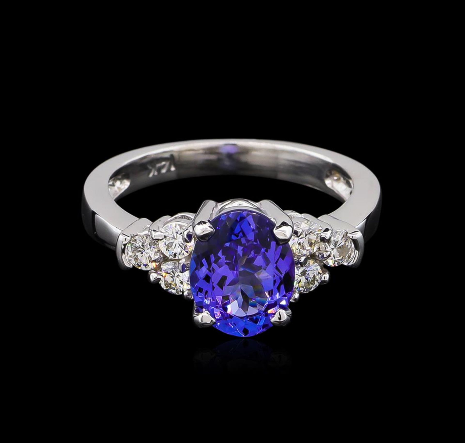 2.06 ctw Tanzanite and Diamond Ring - 14KT White Gold - Image 2 of 4