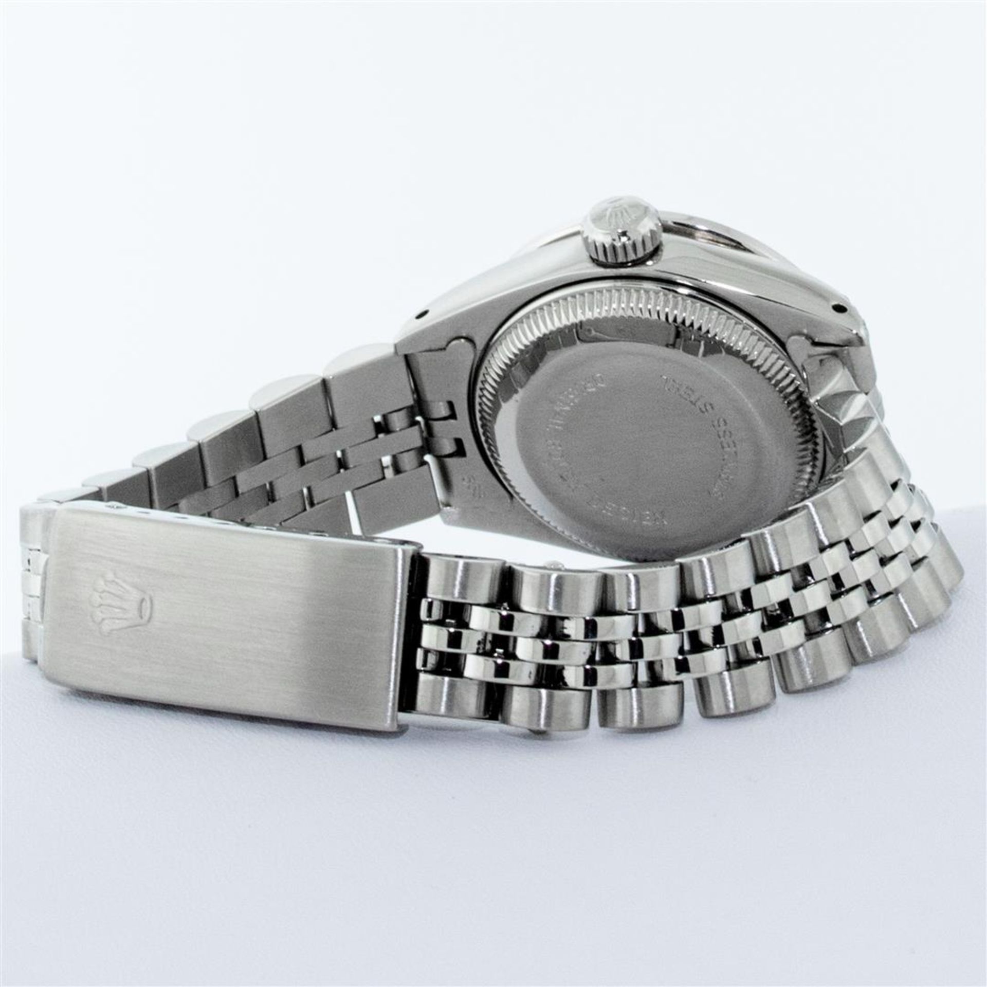 Rolex Ladies Stainless Steel 26MM MOP Diamond Lugs Oyster Perpetual Datejust - Image 9 of 9