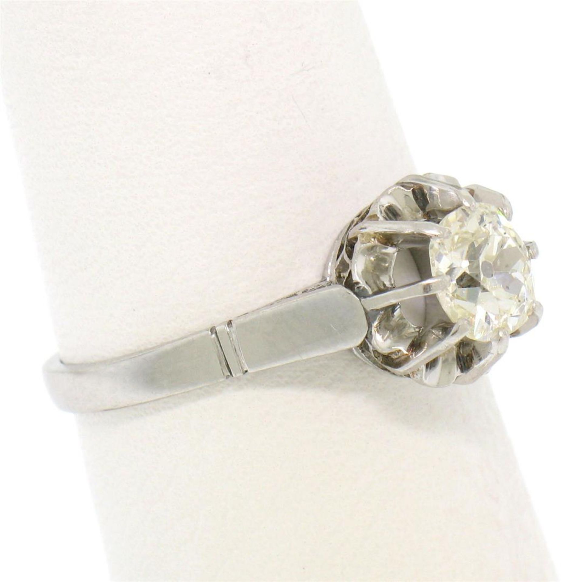 Antique Art Deco Platinum 0.78ct Old Mine Cut Diamond Filigree Engagement Ring - Image 8 of 9