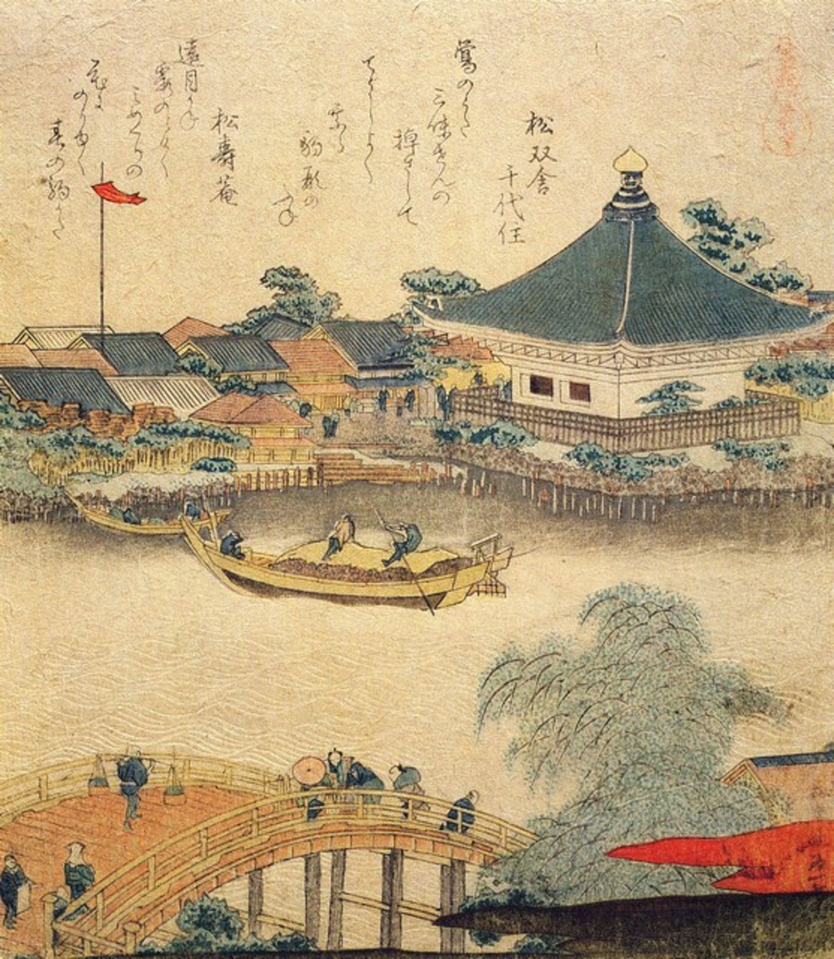Hokusai - The Shrine Komagata Do in Komagata