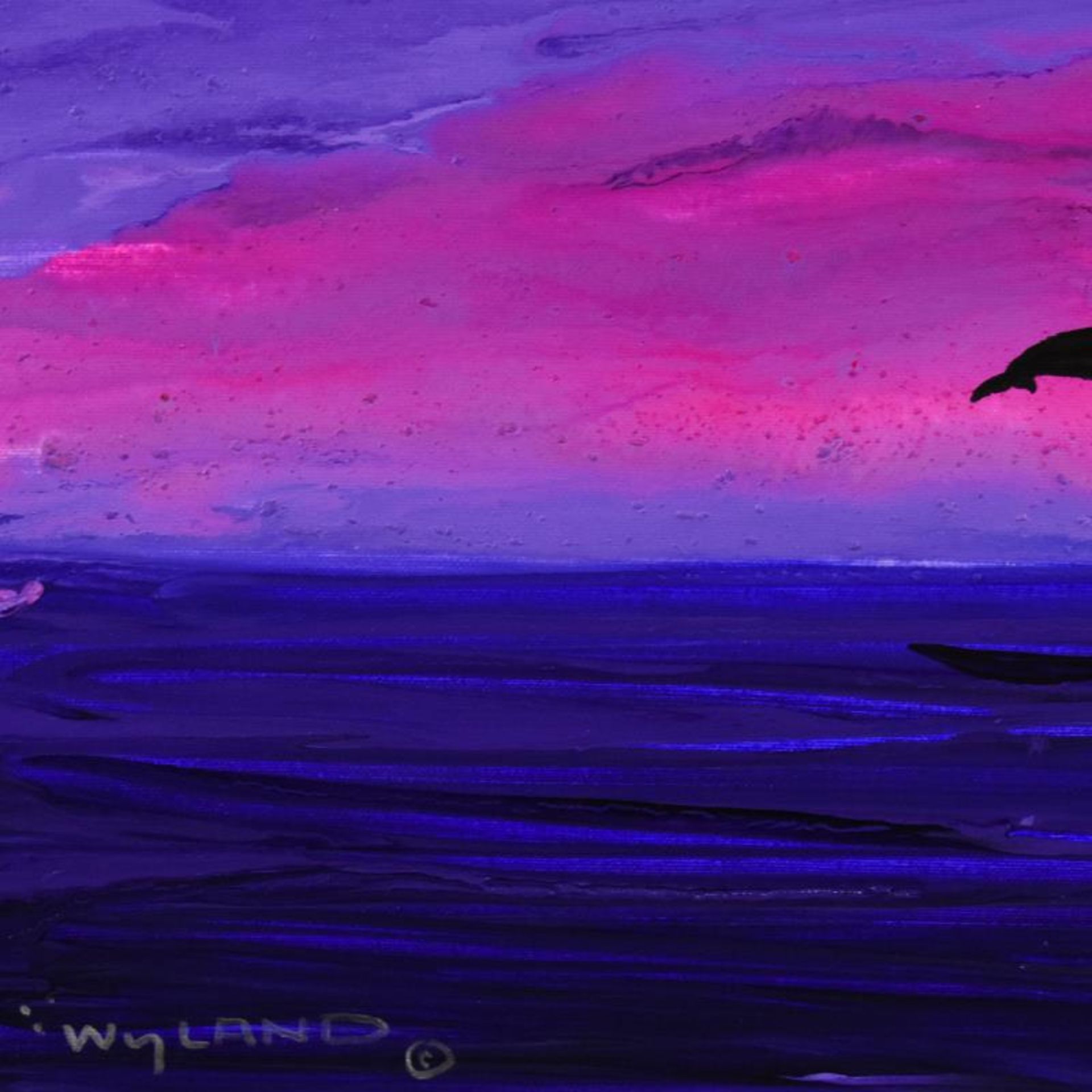 Two Dolphins by Wyland Original - Image 2 of 2