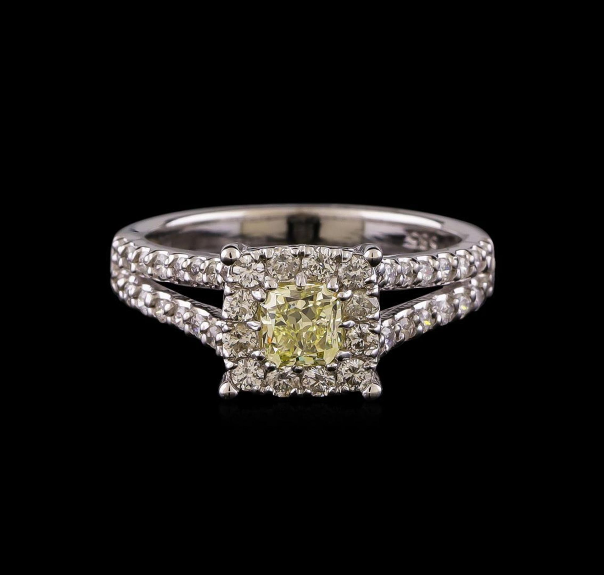 1.09 ctw Fancy Yellow Diamond Ring - 14KT White Gold - Image 2 of 5