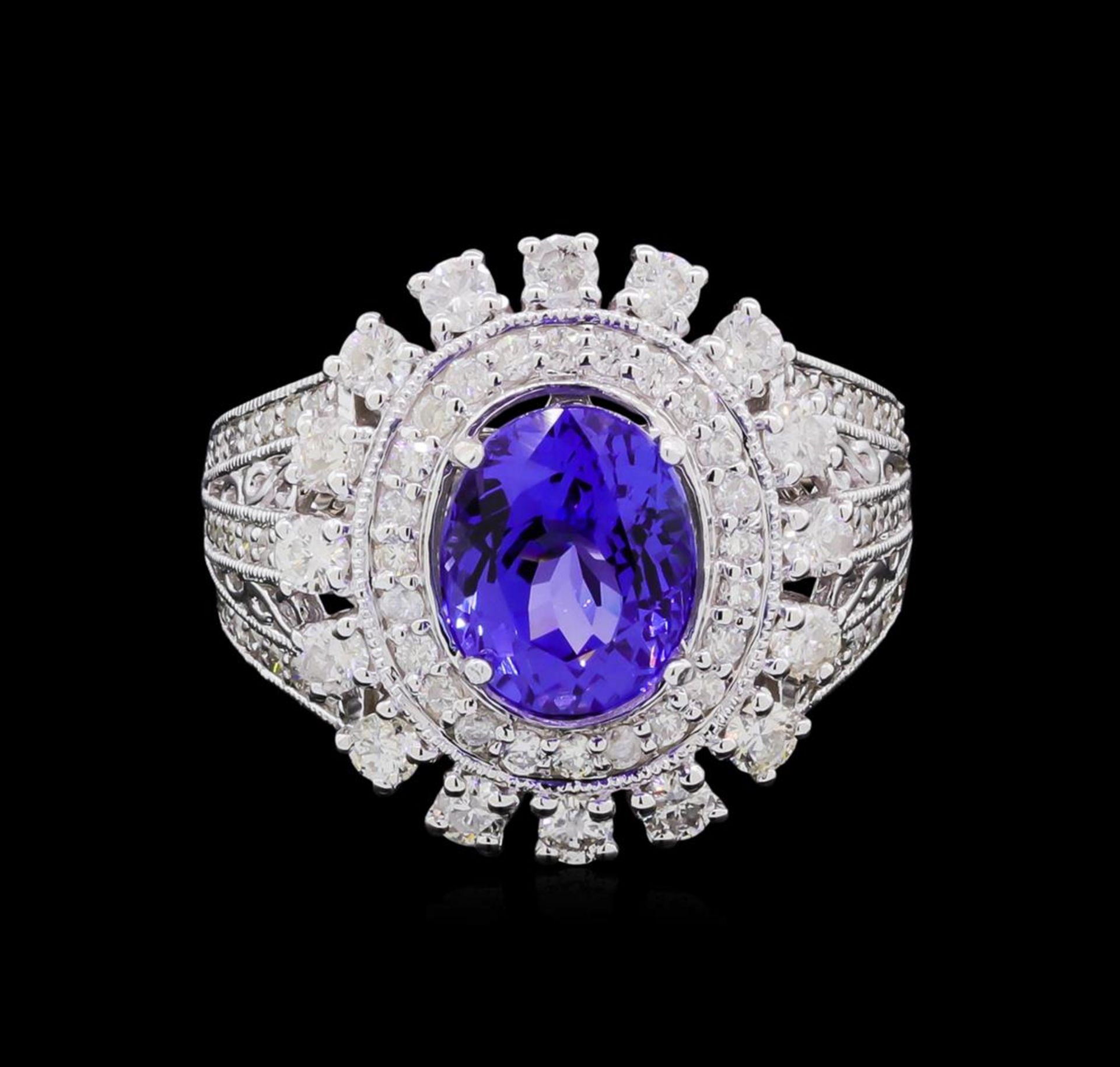 14KT White Gold 2.71 ctw Tanzanite and Diamond Ring - Image 2 of 5