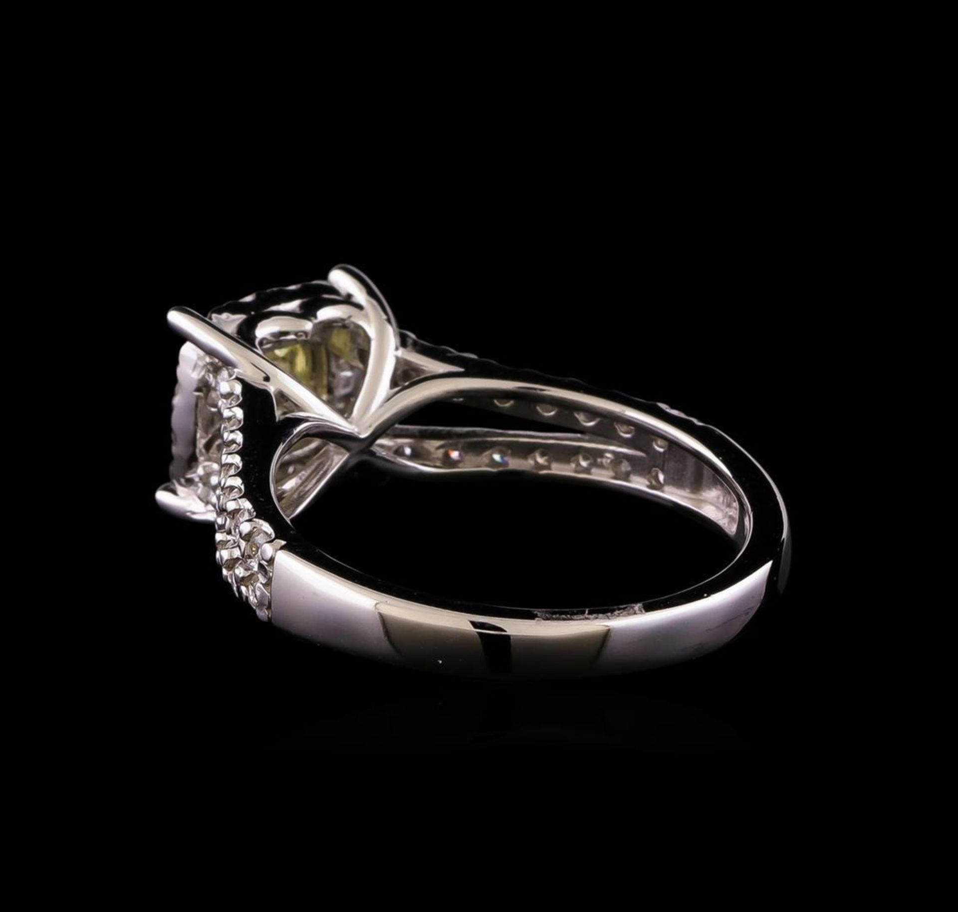 1.09 ctw Fancy Yellow Diamond Ring - 14KT White Gold - Image 3 of 5