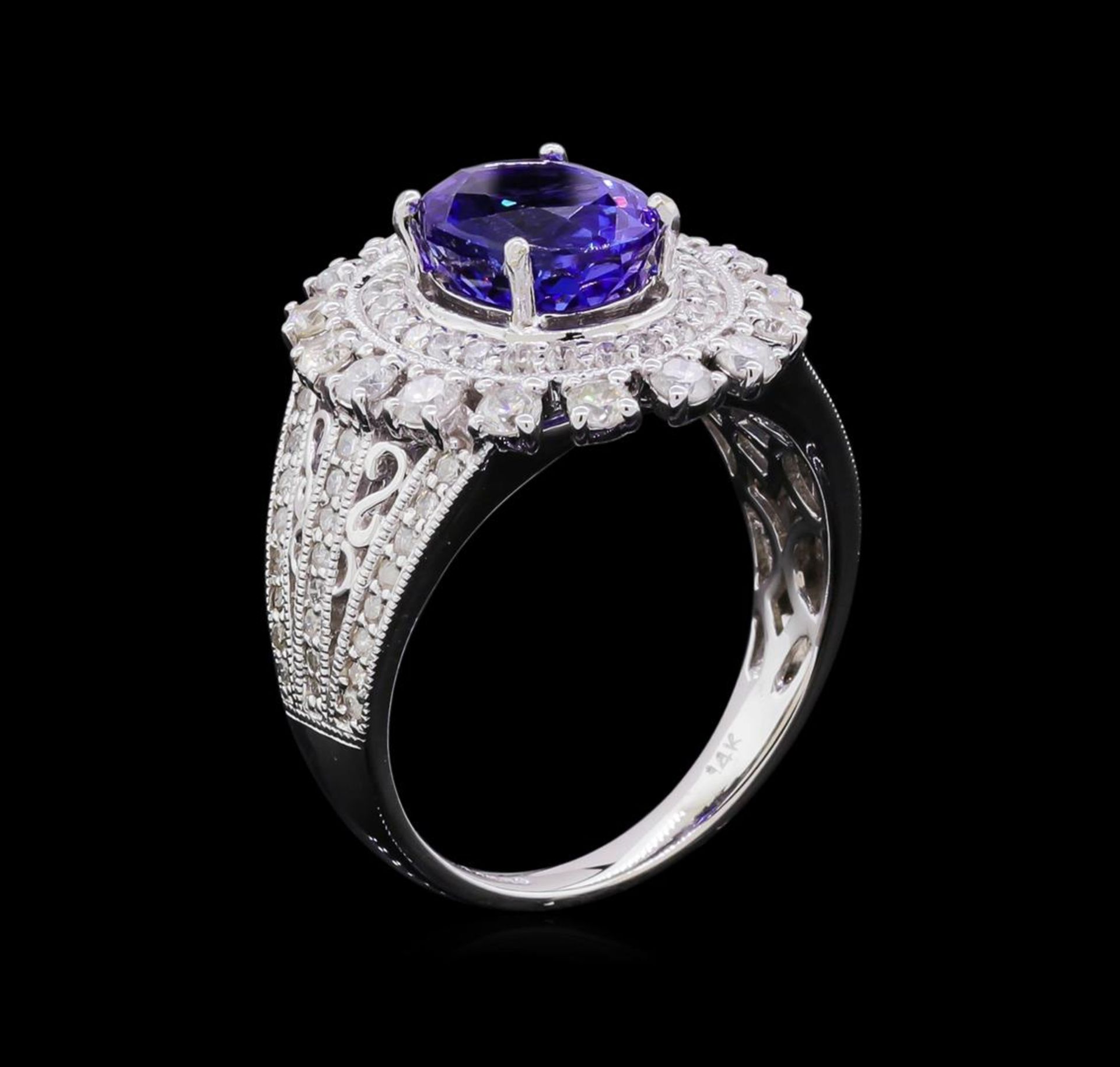 14KT White Gold 2.71 ctw Tanzanite and Diamond Ring - Image 4 of 5