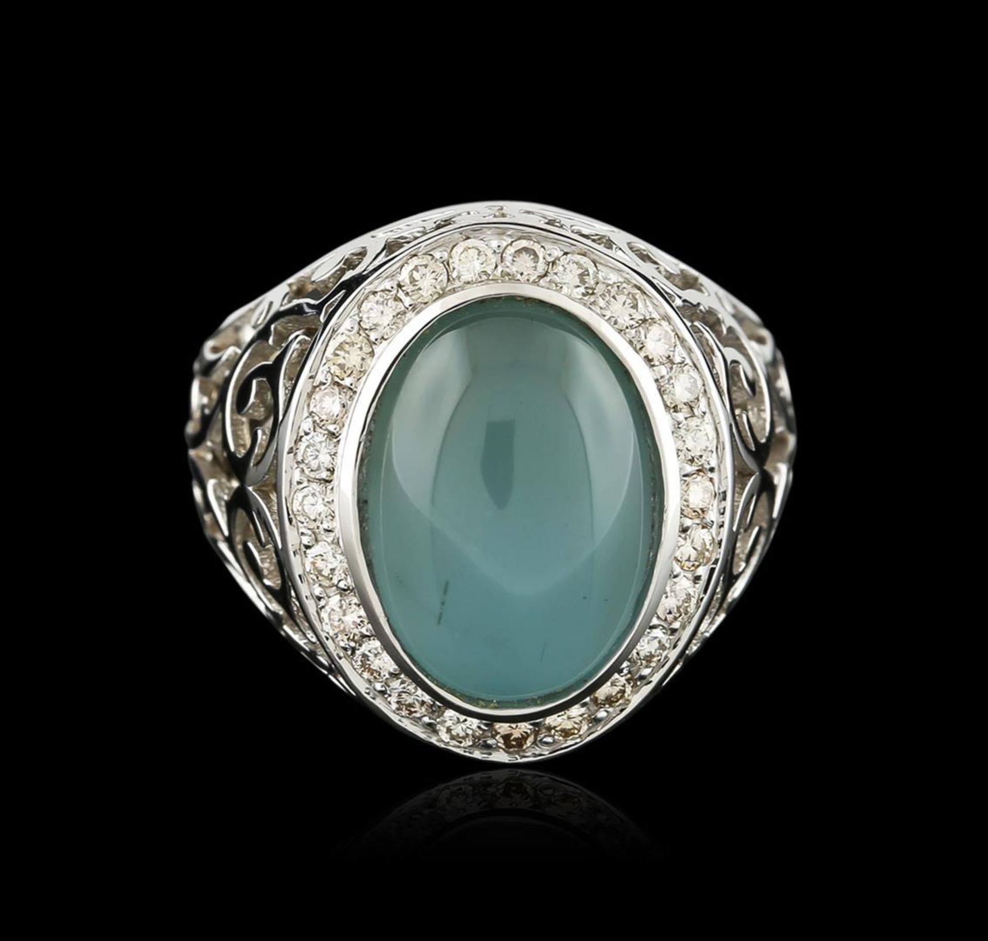 14KT White Gold 9.14 ctw Aquamarine and Diamond Ring - Image 2 of 3