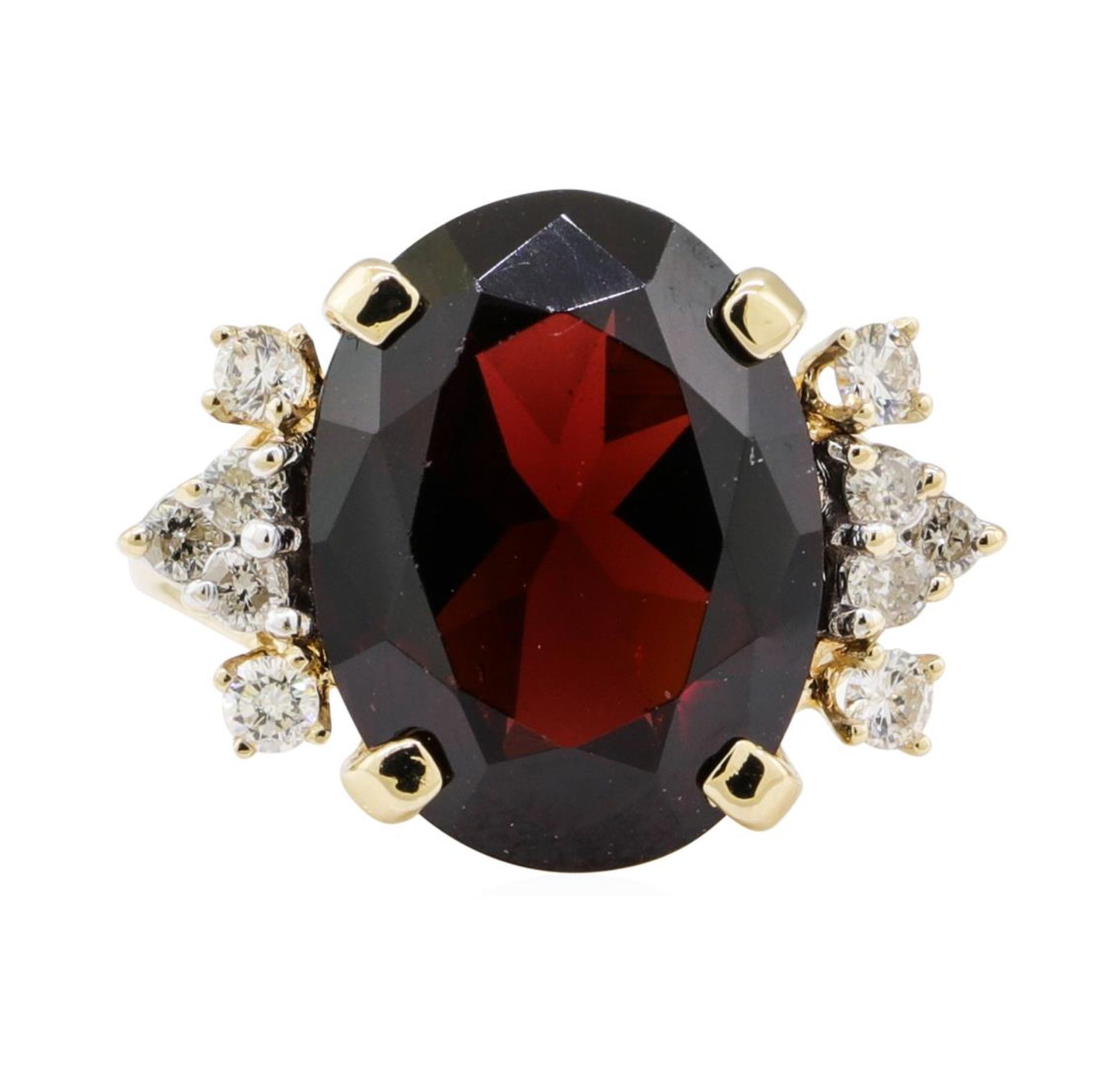 10.20 ctw Garnet and Diamond Ring - 14KT Yellow Gold - Image 2 of 4