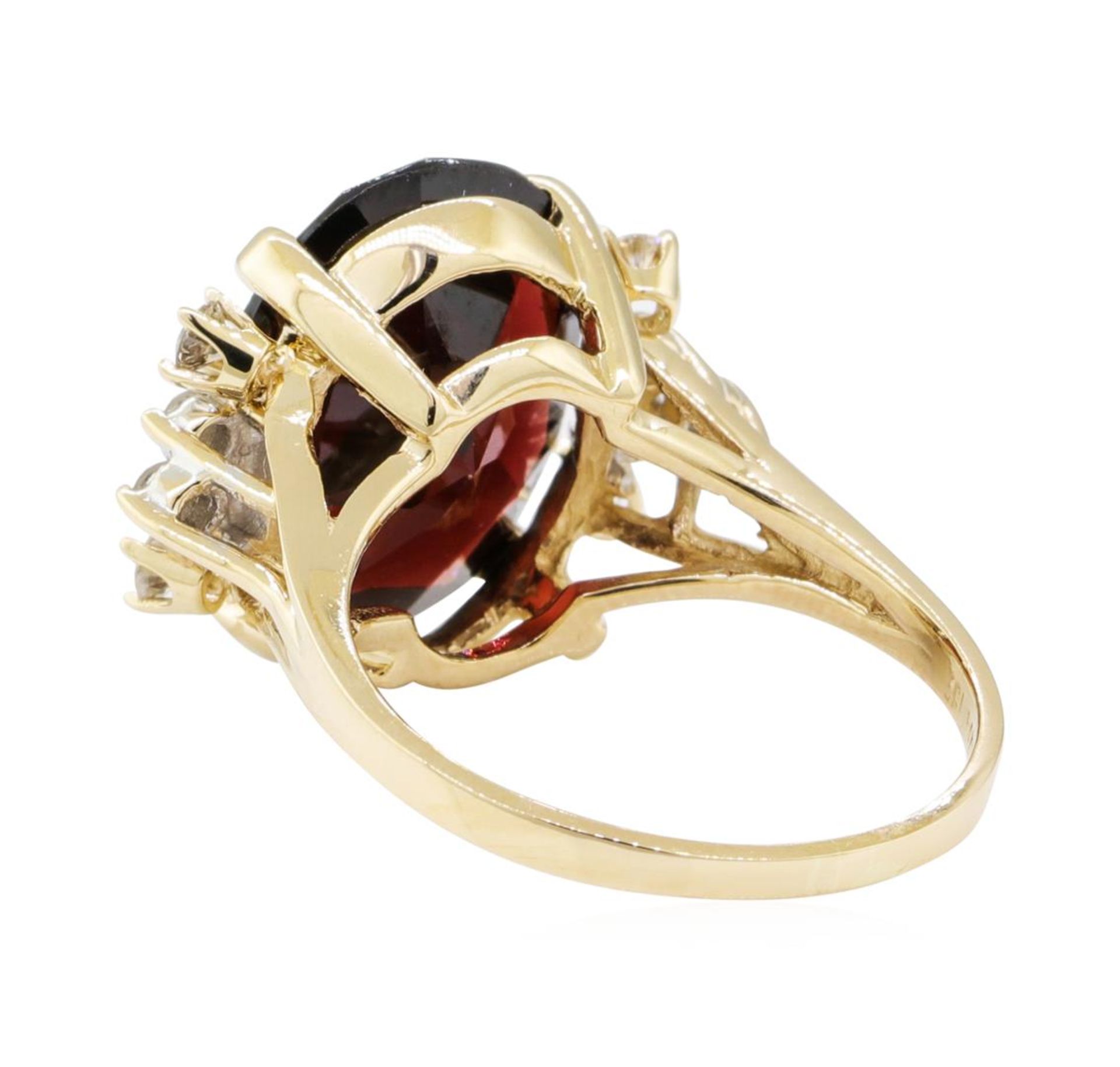 10.20 ctw Garnet and Diamond Ring - 14KT Yellow Gold - Image 3 of 4