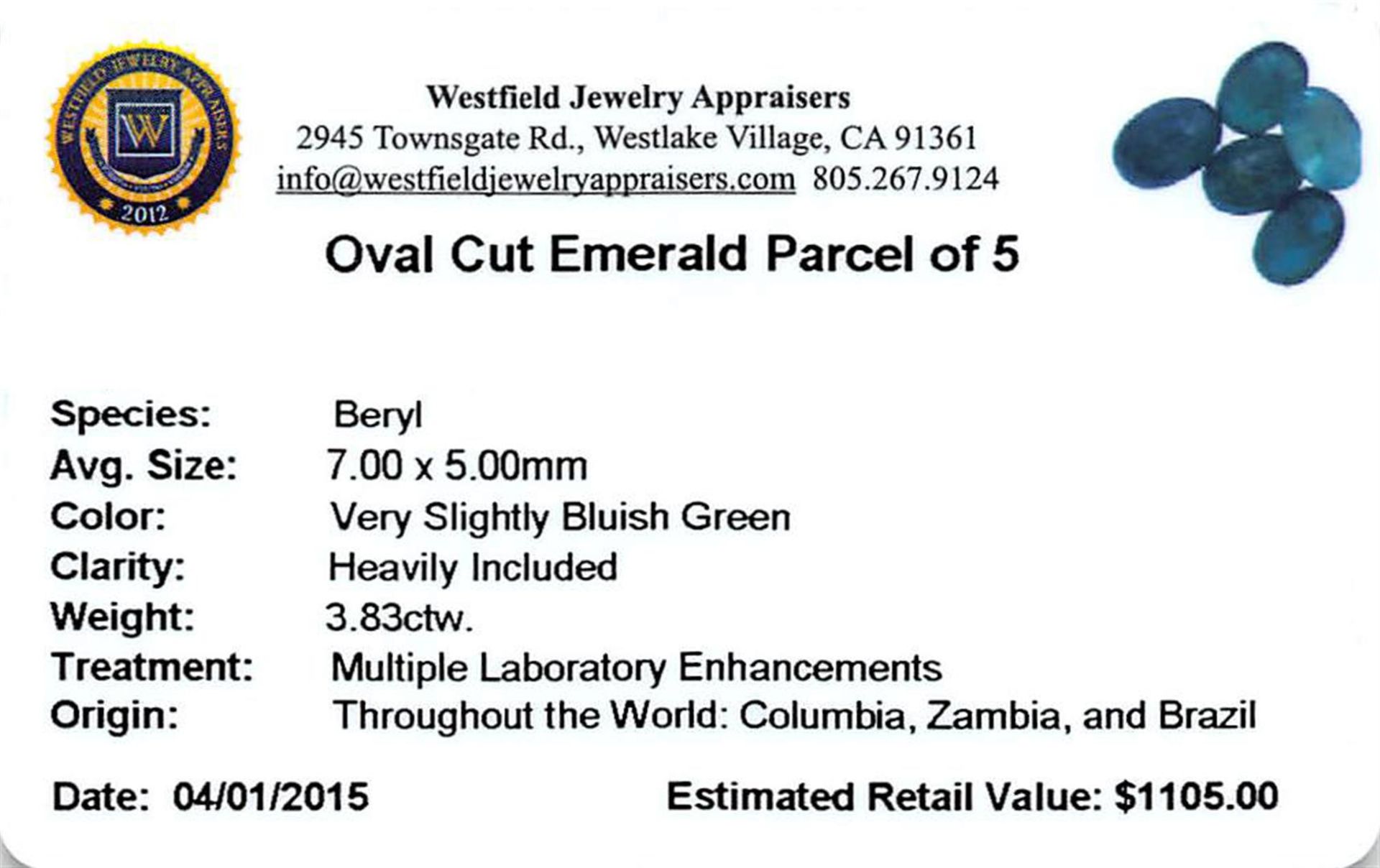 3.83ctw Oval Mixed Emerald Parcel - Image 2 of 2