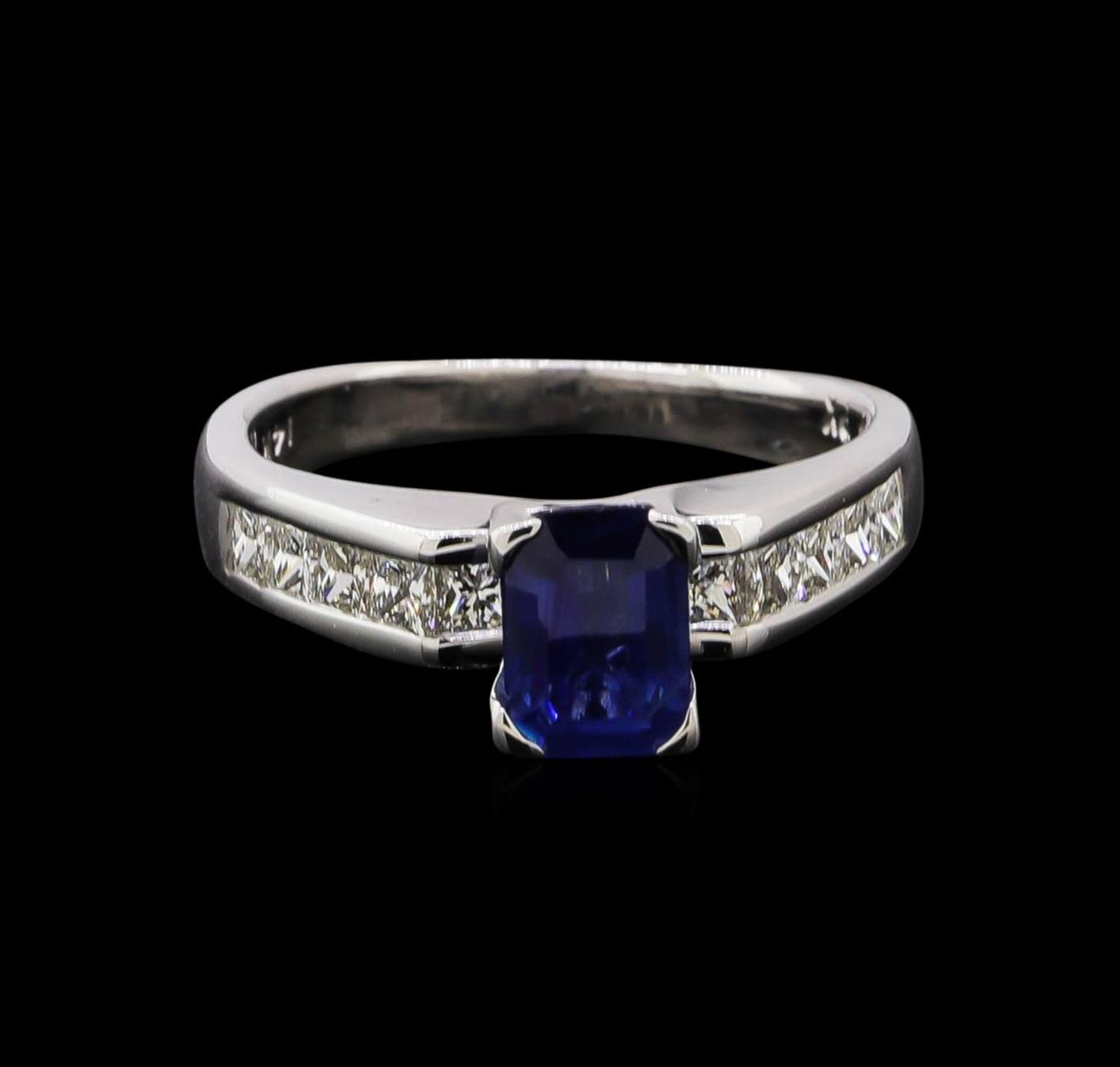 0.95 ctw Sapphire and Diamond Ring - 14KT White Gold - Image 2 of 4