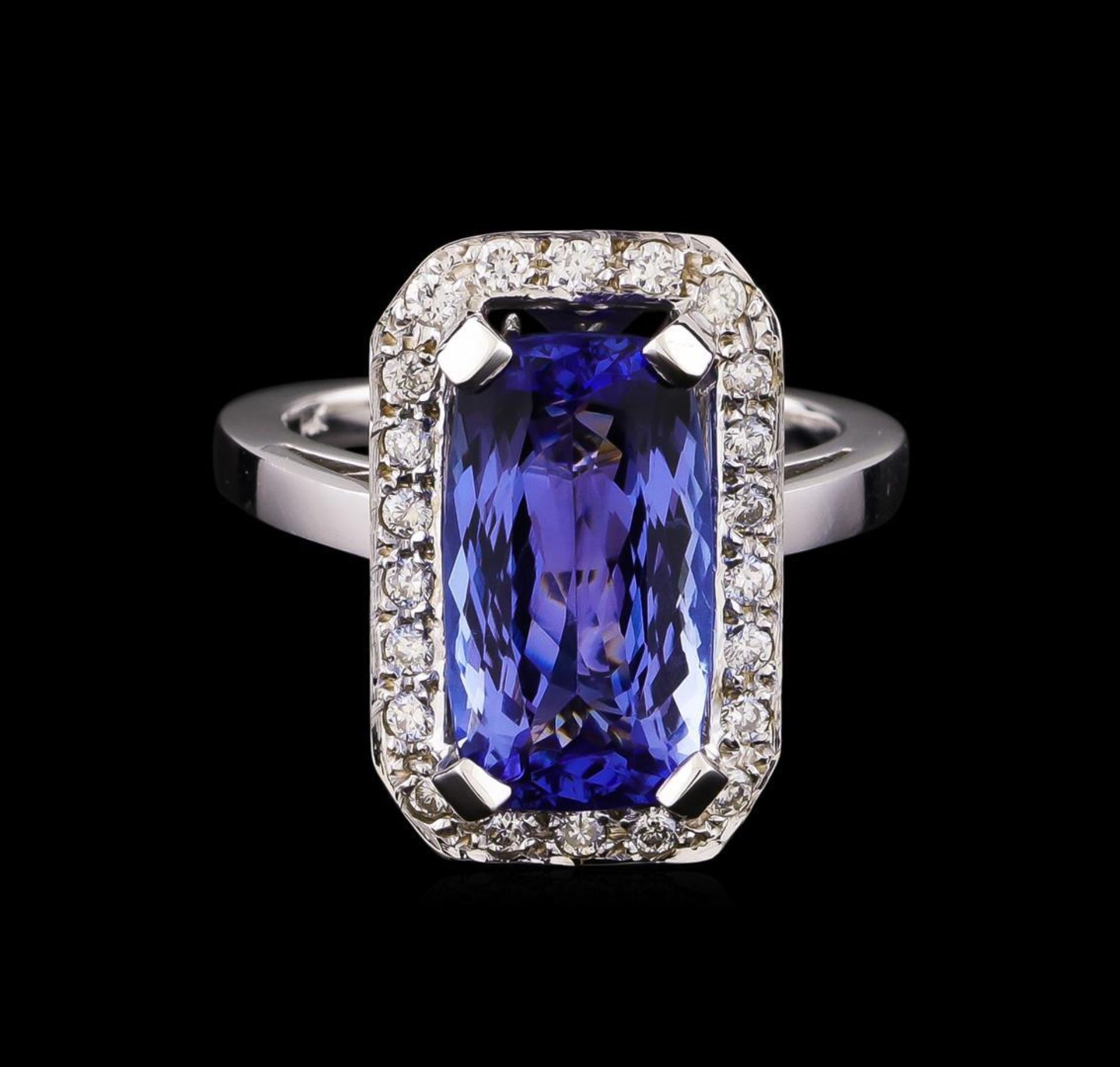 4.47 ctw Tanzanite and Diamond Ring - 14KT White Gold - Image 2 of 5