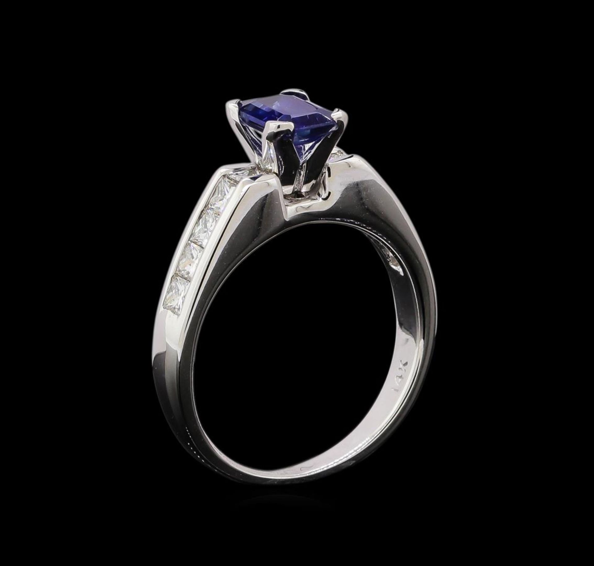 0.95 ctw Sapphire and Diamond Ring - 14KT White Gold - Image 4 of 4