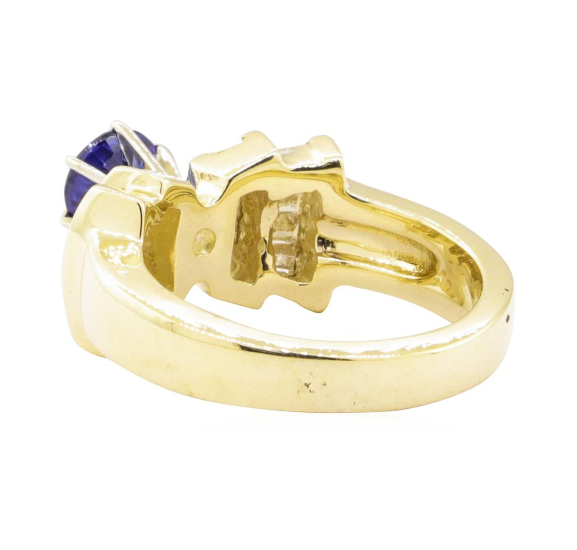 1.66 ctw Blue Sapphire And Diamond Ring - 14KT Yellow Gold - Image 3 of 5