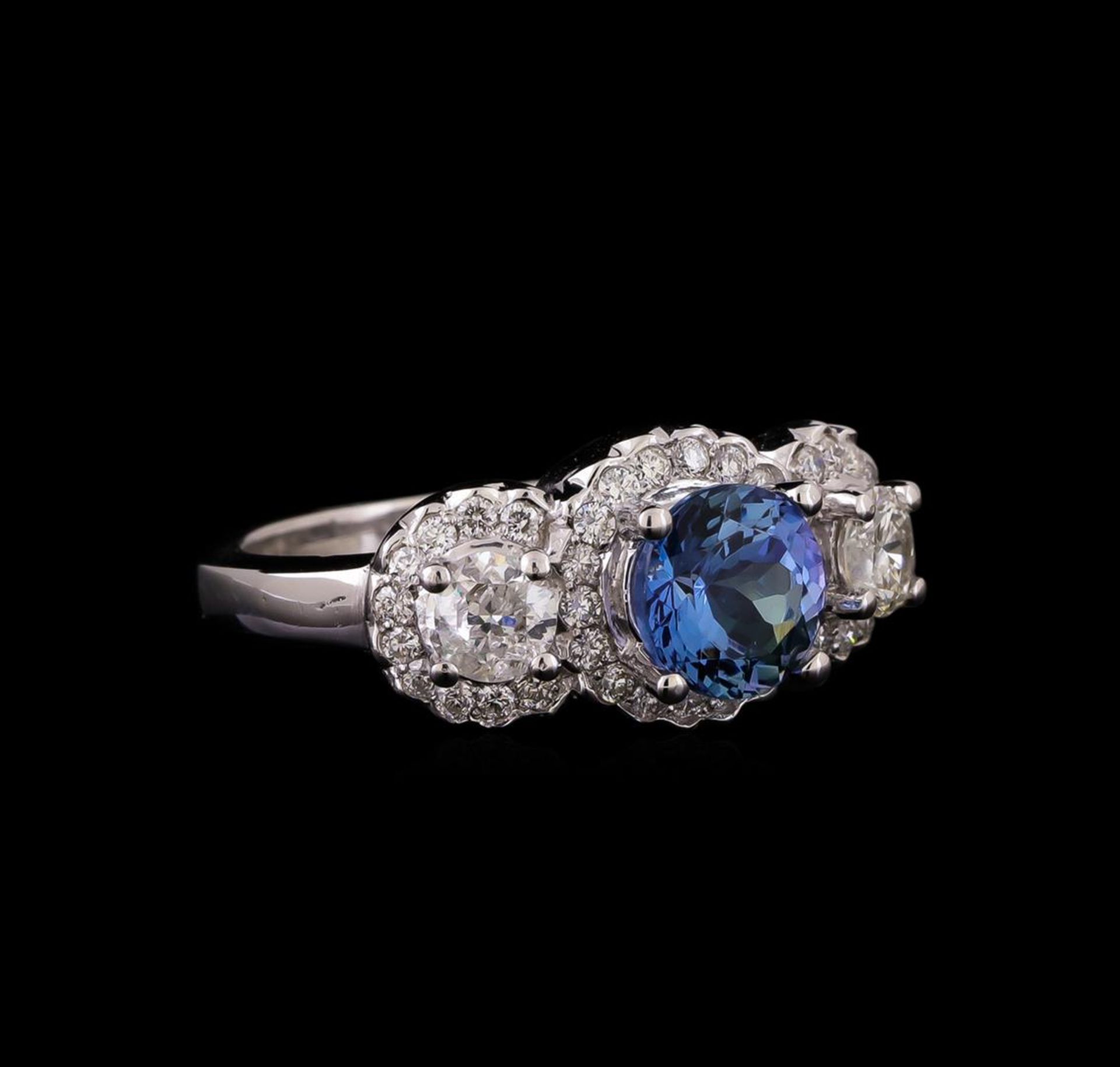 14KT White Gold 1.50 ctw Tanzanite and Diamond Ring