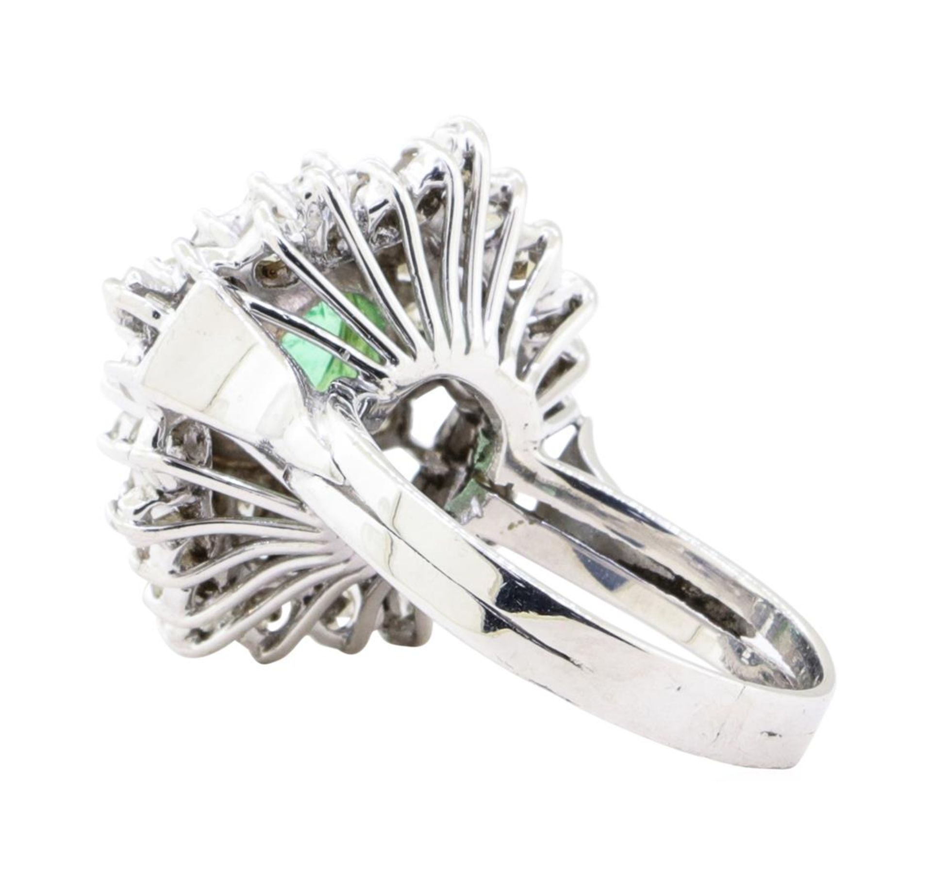 2.84 ctw Emerald And Diamond Double Halo Ring - 14KT White Gold - Image 3 of 5