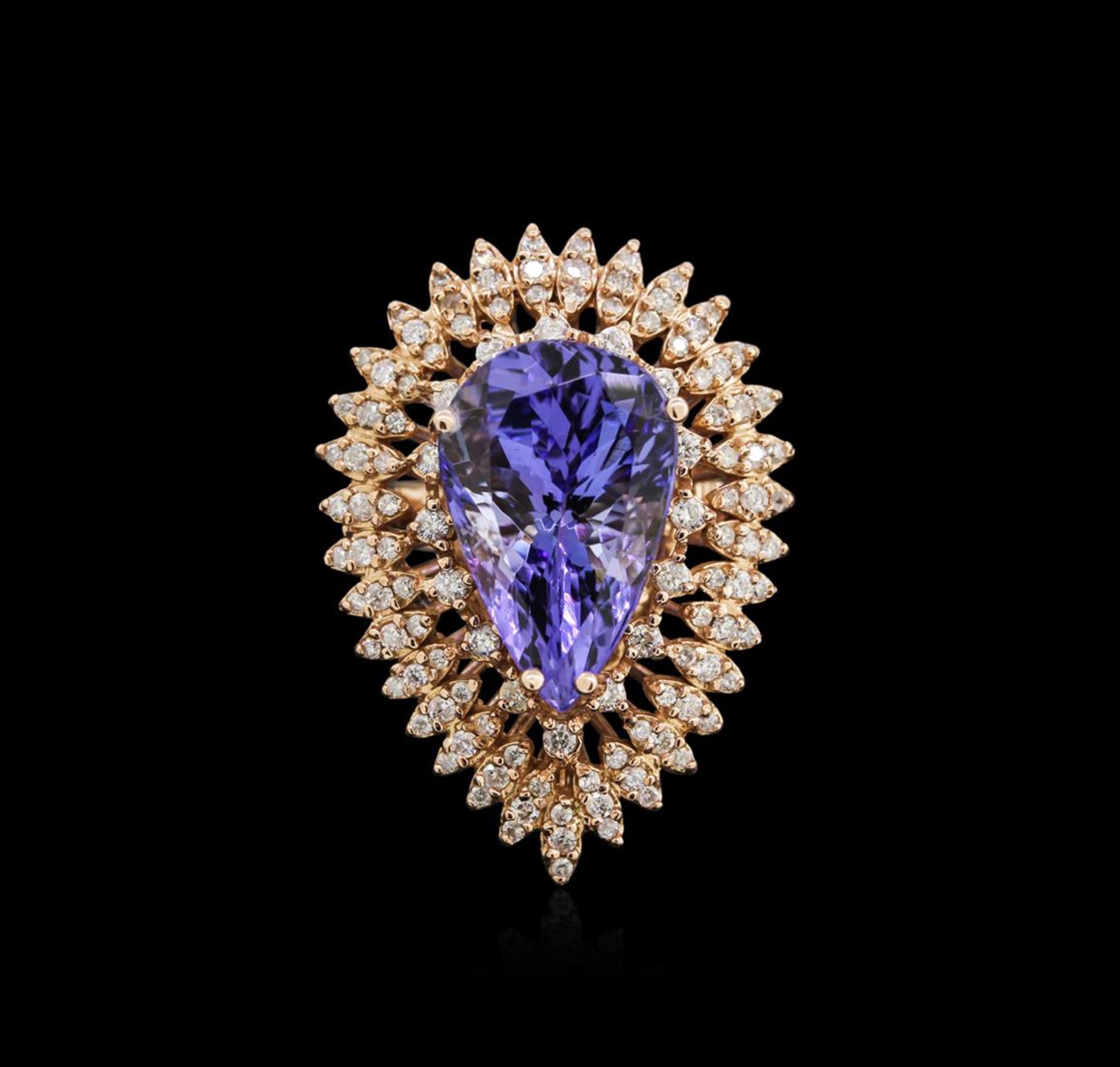 8.88 ctw Tanzanite and Diamond Ring - 14KT Rose Gold - Image 2 of 4