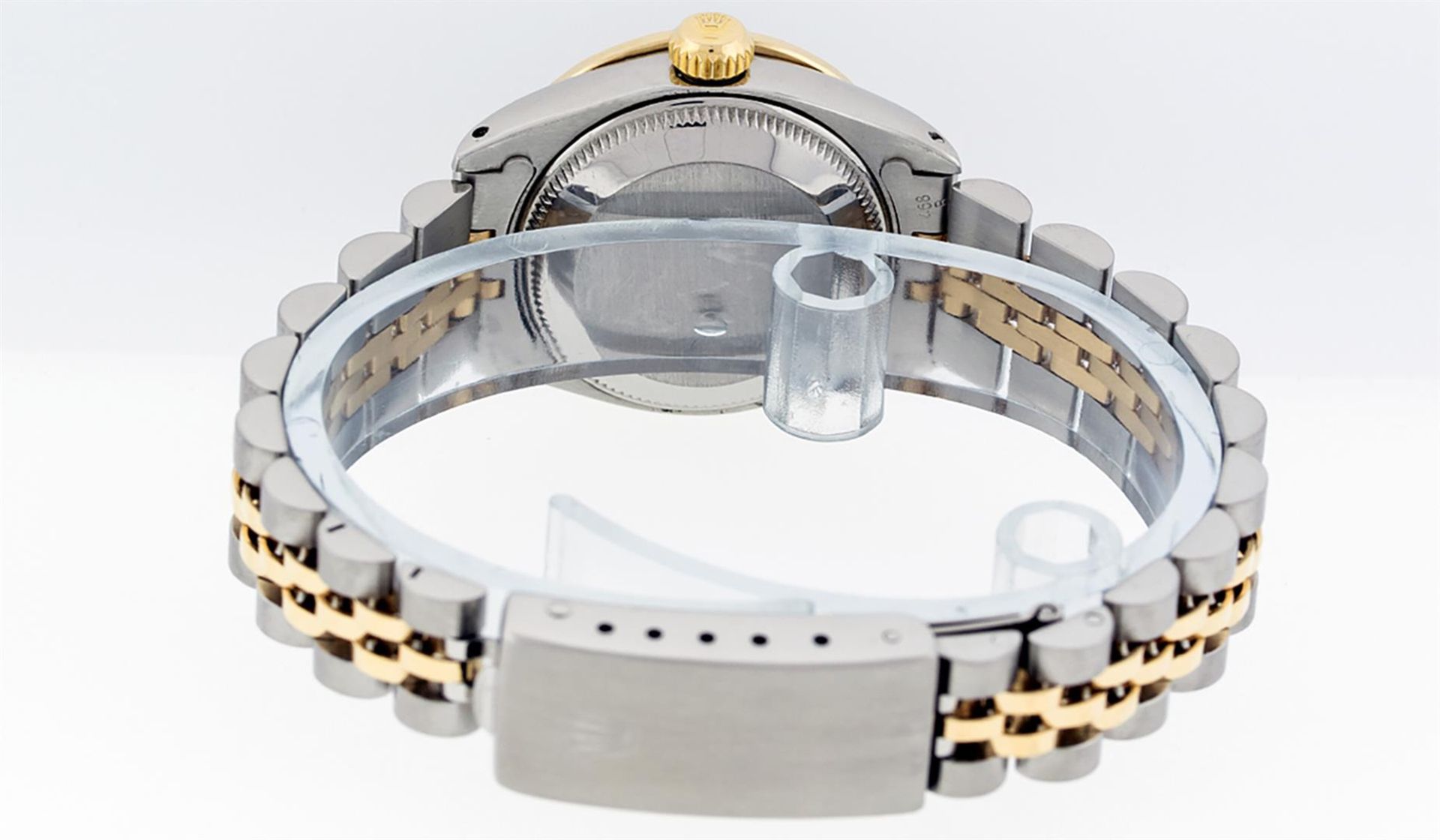 Rolex Ladies 2 Tone Silver Diamond & Sapphire Datejust Wristwatch - Image 9 of 9