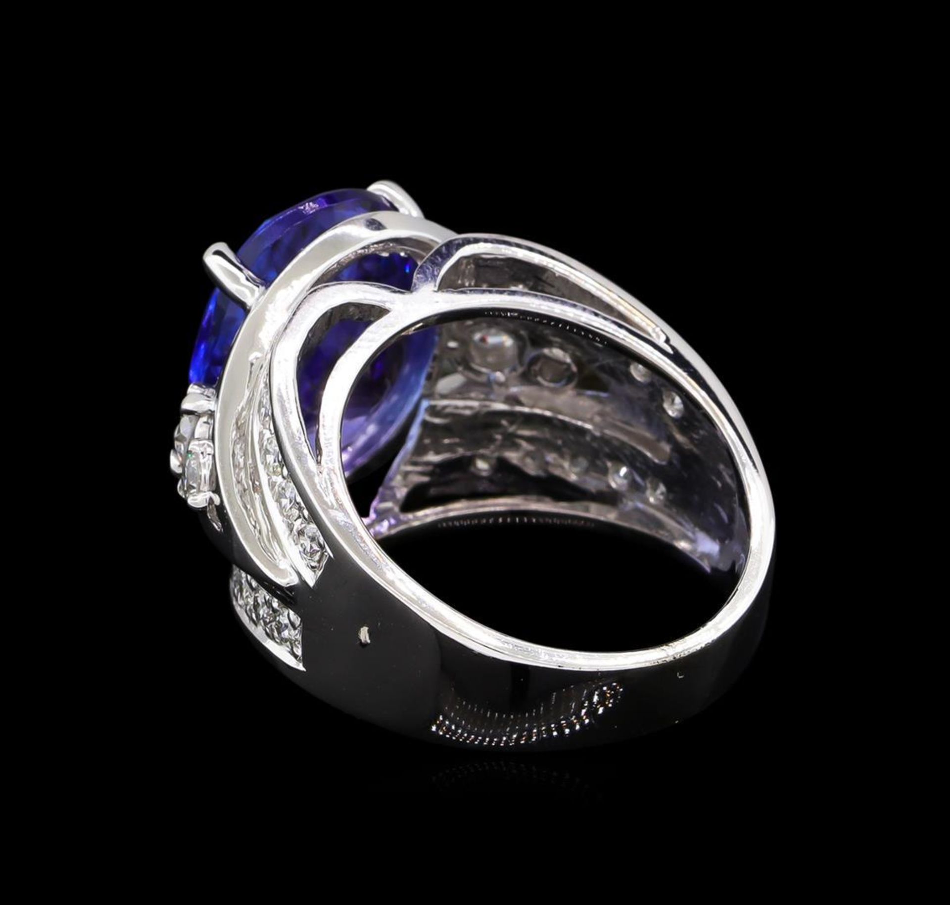 8.75 ctw Tanzanite and Diamond Ring - 14KT White Gold - Image 3 of 6