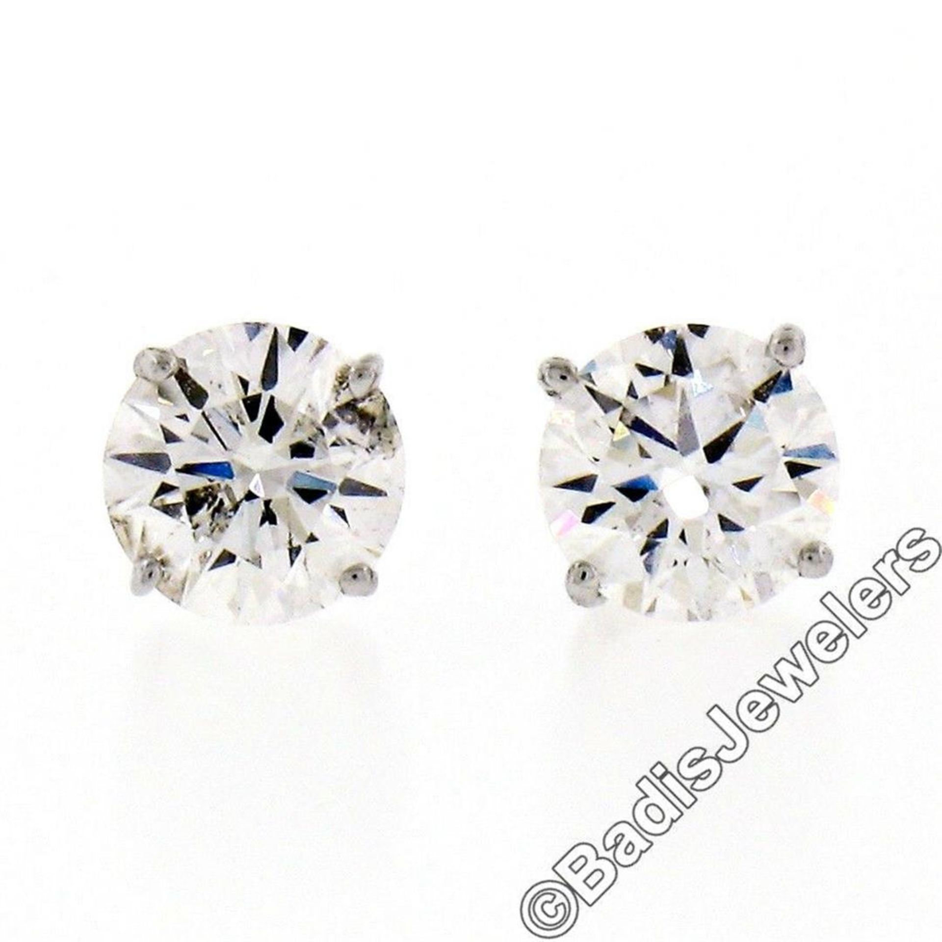 New Classic 14kt White Gold 0.75ctw Round Brilliant Diamond Stud Earrings - Image 2 of 6