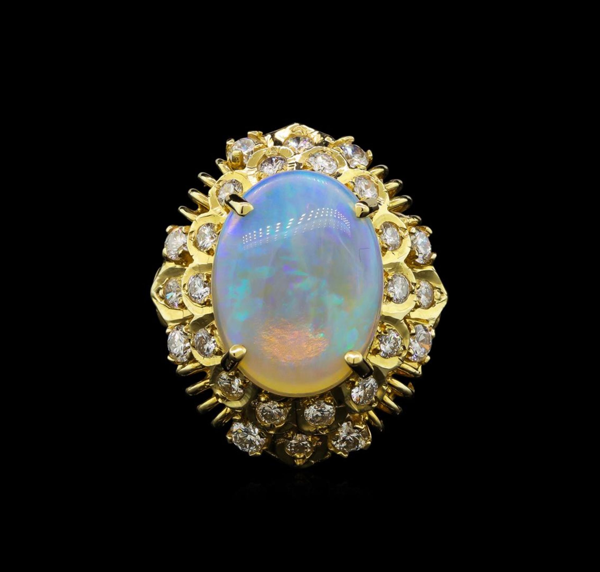 14KT Yellow Gold 3.68 ctw Opal and Diamond Ring - Image 2 of 5