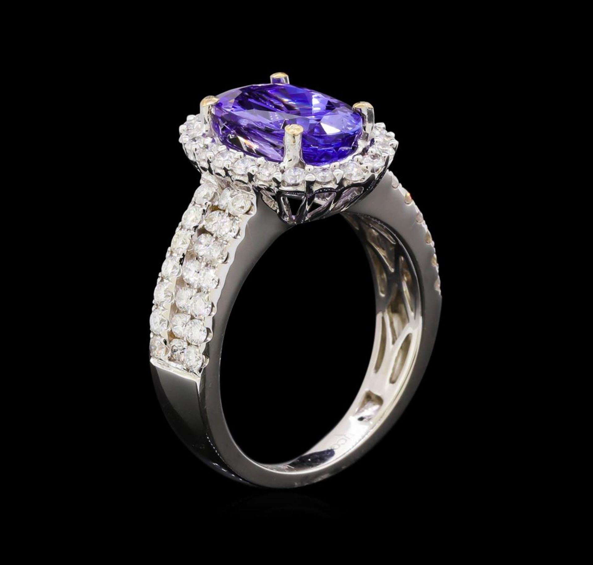 14KT White Gold 2.51 ctw Tanzanite and Diamond Ring - Image 4 of 5