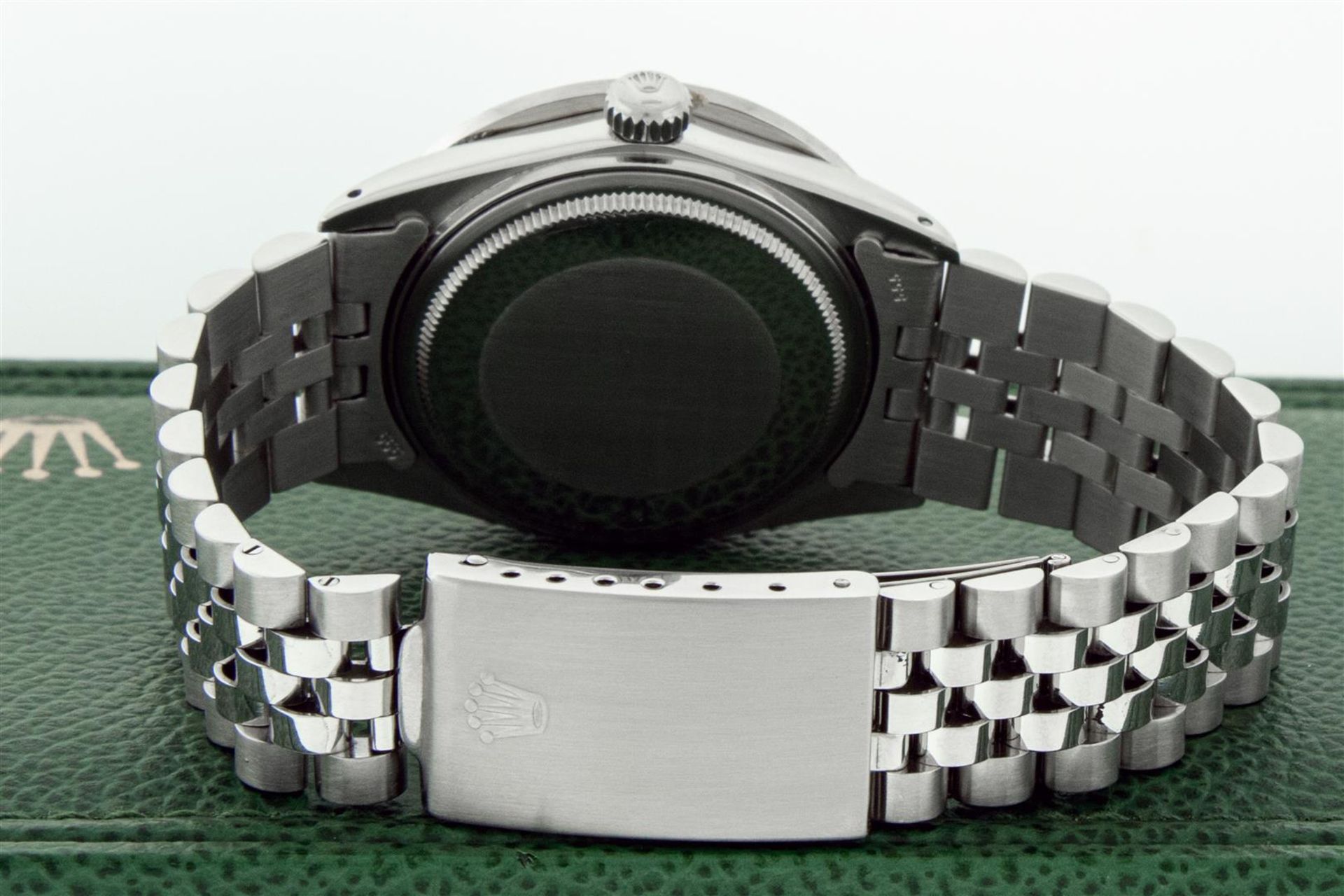 Rolex Mens Stainless Steel Blue Vignette Roman 3ctw Diamond Datejust Wristwatch - Image 6 of 9