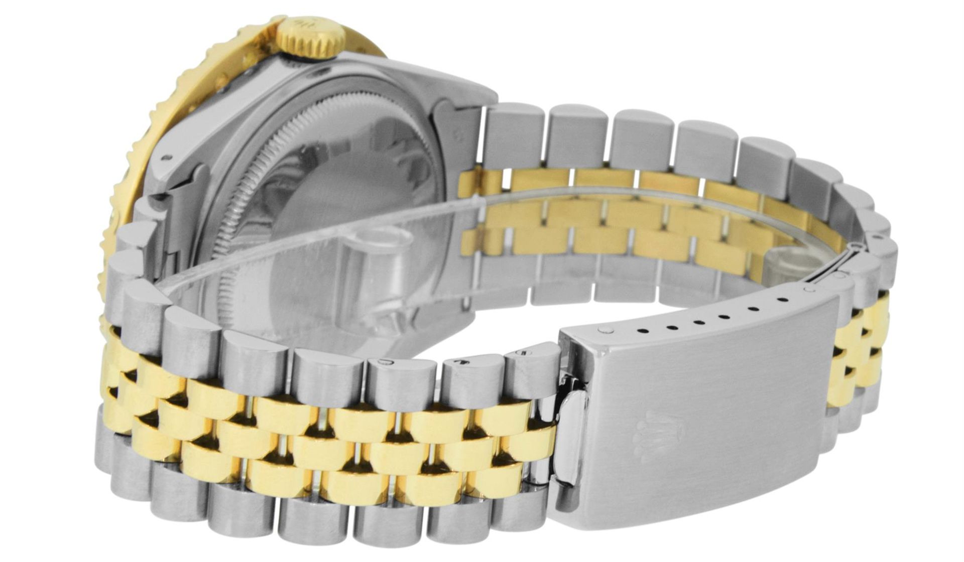 Rolex Mens 2 Tone Black VS 4ctw Beadset Diamond Datejust Wristwatch with Rolex B - Image 7 of 9