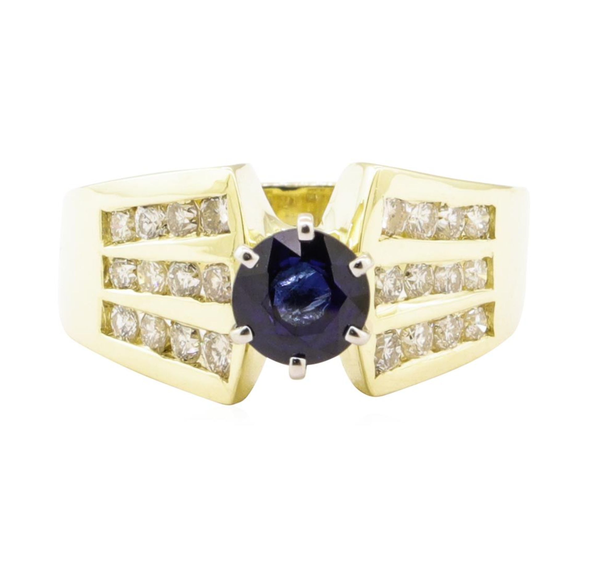 1.65 ctw Blue Sapphire And Diamond Ring - 14KT Yellow Gold - Image 2 of 5