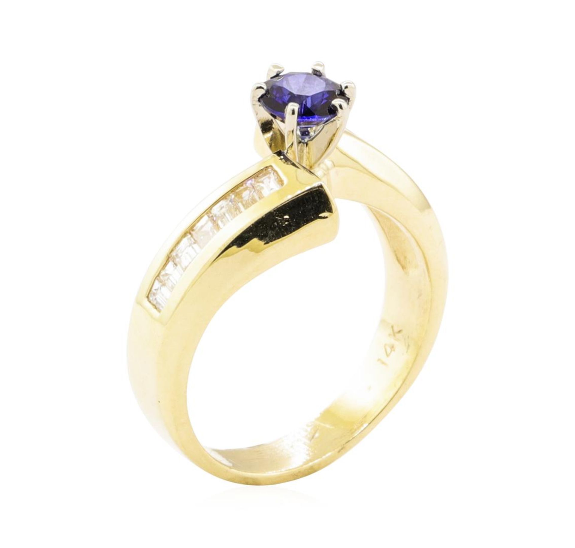 1.31ctw Blue Sapphire and Diamond Ring - 14KT Yellow Gold - Image 4 of 4