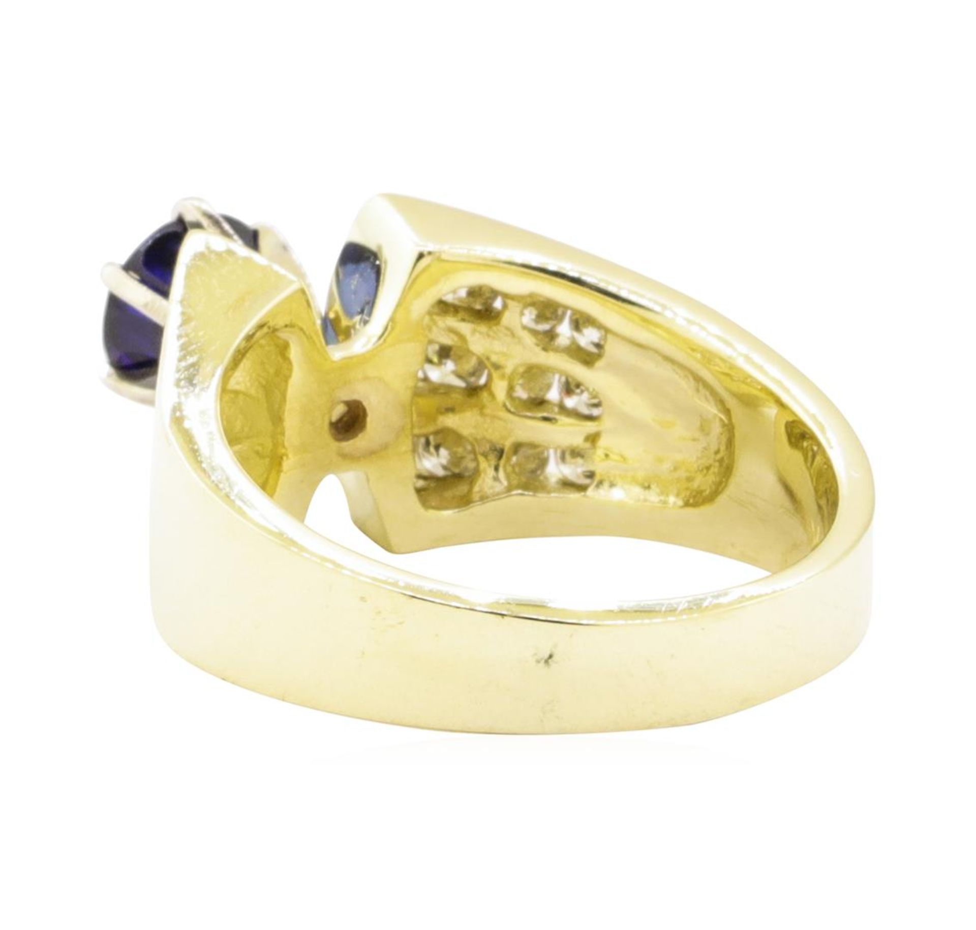 1.65 ctw Blue Sapphire And Diamond Ring - 14KT Yellow Gold - Image 3 of 5