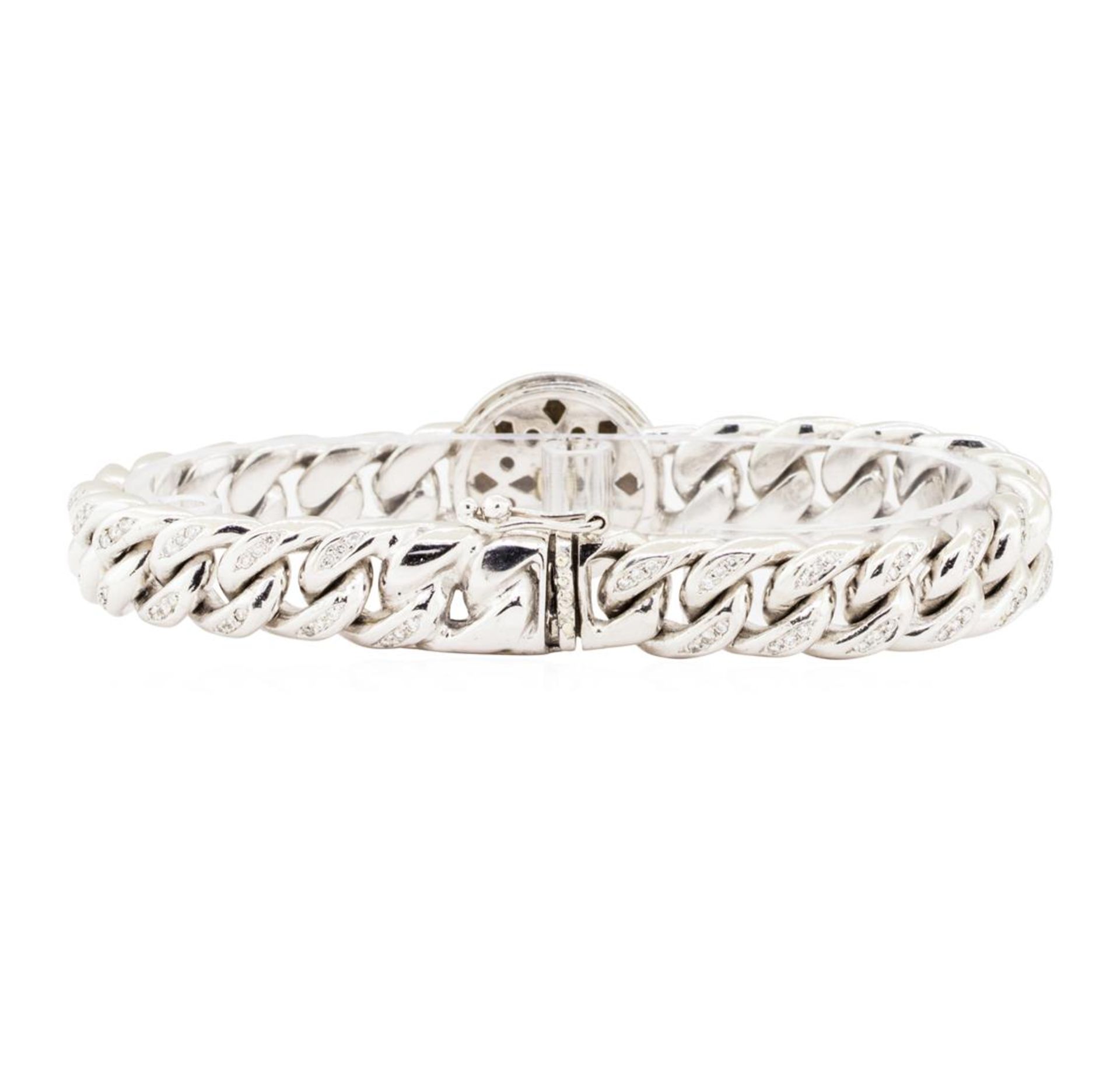 18KT White Gold Fashion Cuban Link - Image 2 of 4