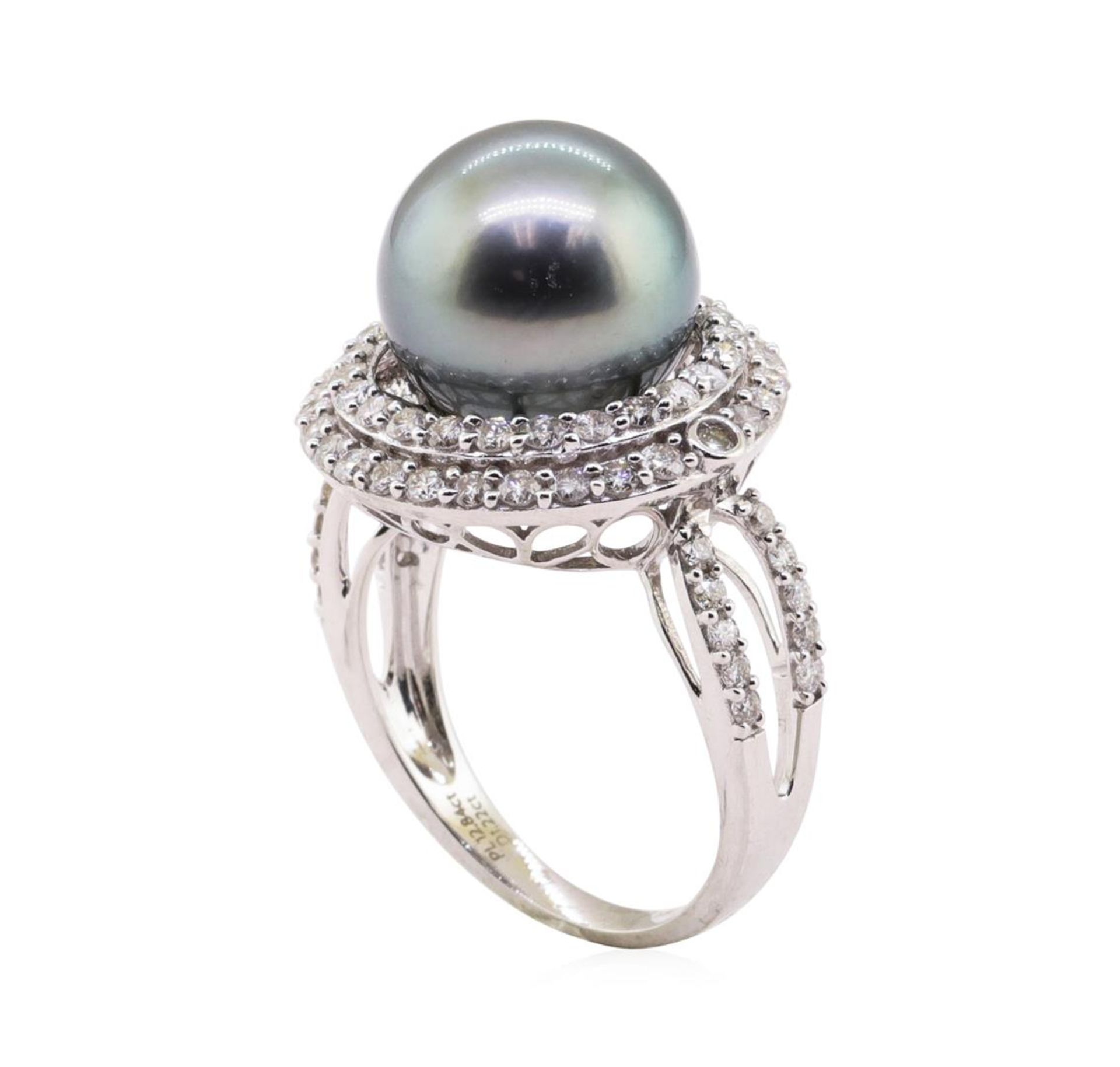 Tahitian Pearl and Diamond Ring - 18KT White Gold - Image 4 of 5