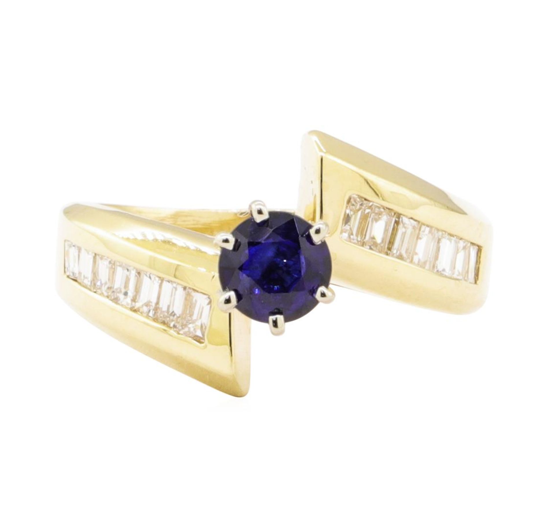1.31ctw Blue Sapphire and Diamond Ring - 14KT Yellow Gold - Image 2 of 4