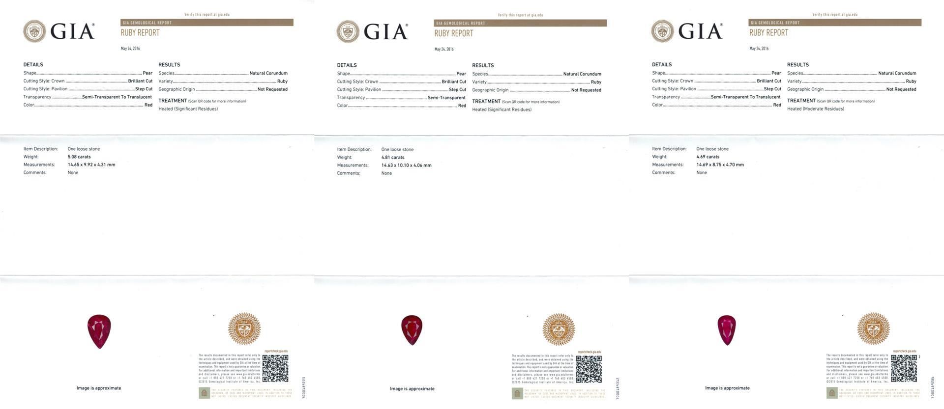 GIA Cert 44.80 ctw Ruby and Diamond Suite - 18KT White Gold - Image 8 of 8