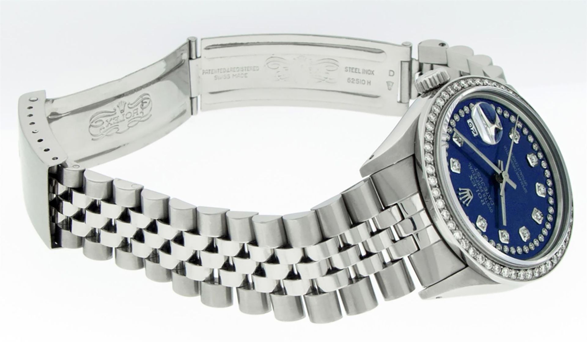 Rolex Stainless Steel Blue String Diamond 36MM Oyster Perpetual Datejust Wristwa - Image 7 of 9