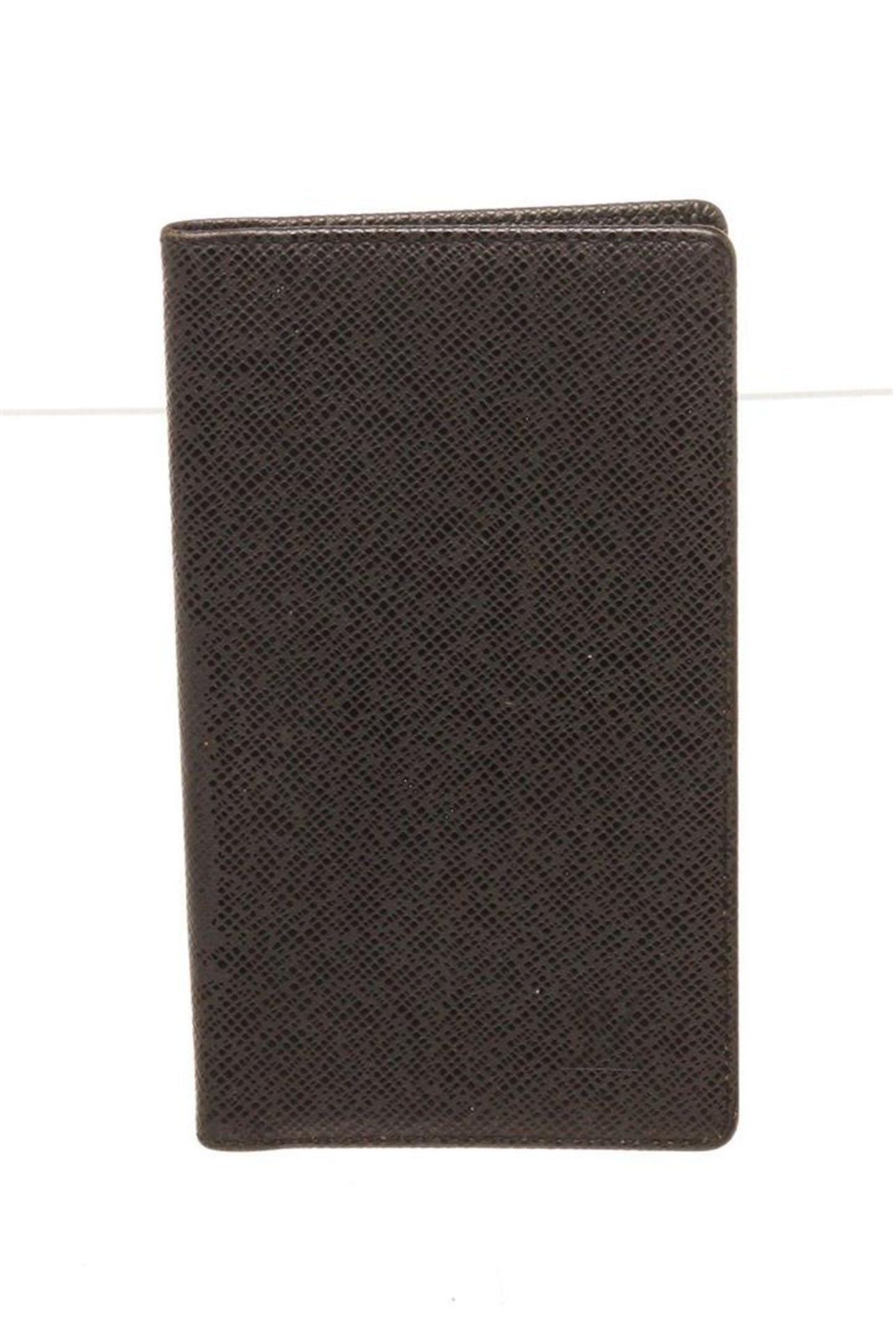 Louis Vuitton Black Leather Checkbook Wallet