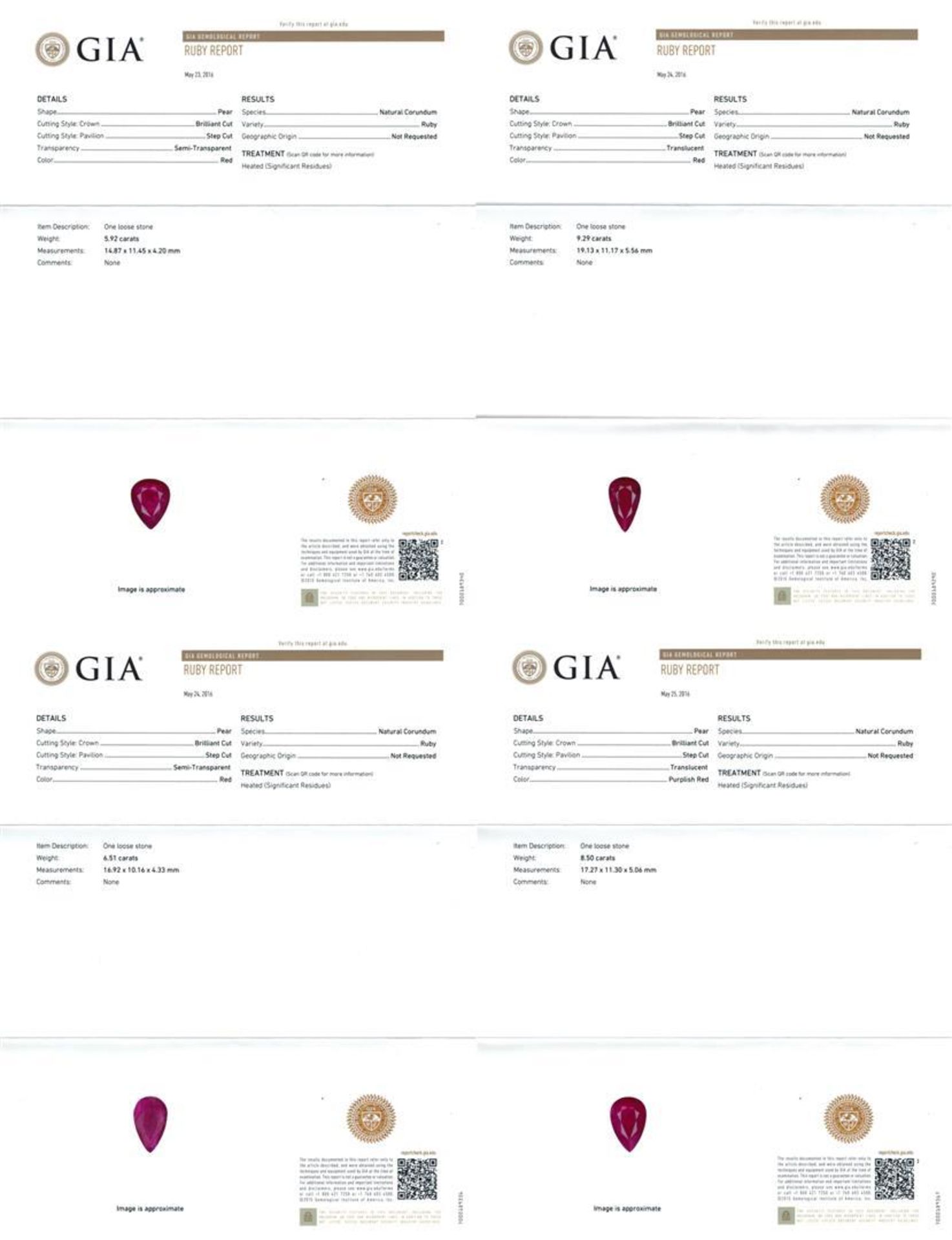 GIA Cert 44.80 ctw Ruby and Diamond Suite - 18KT White Gold - Image 7 of 8