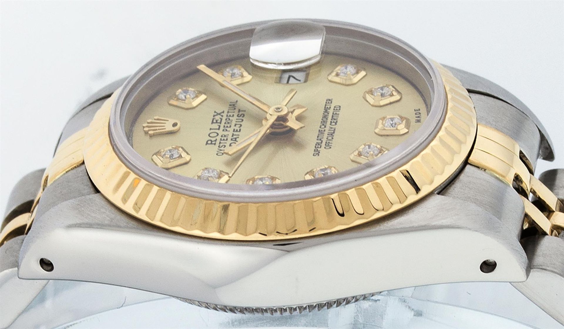 Rolex Ladies 2 Tone Champagne Diamond 26MM Datejust Wristwatch - Image 4 of 9