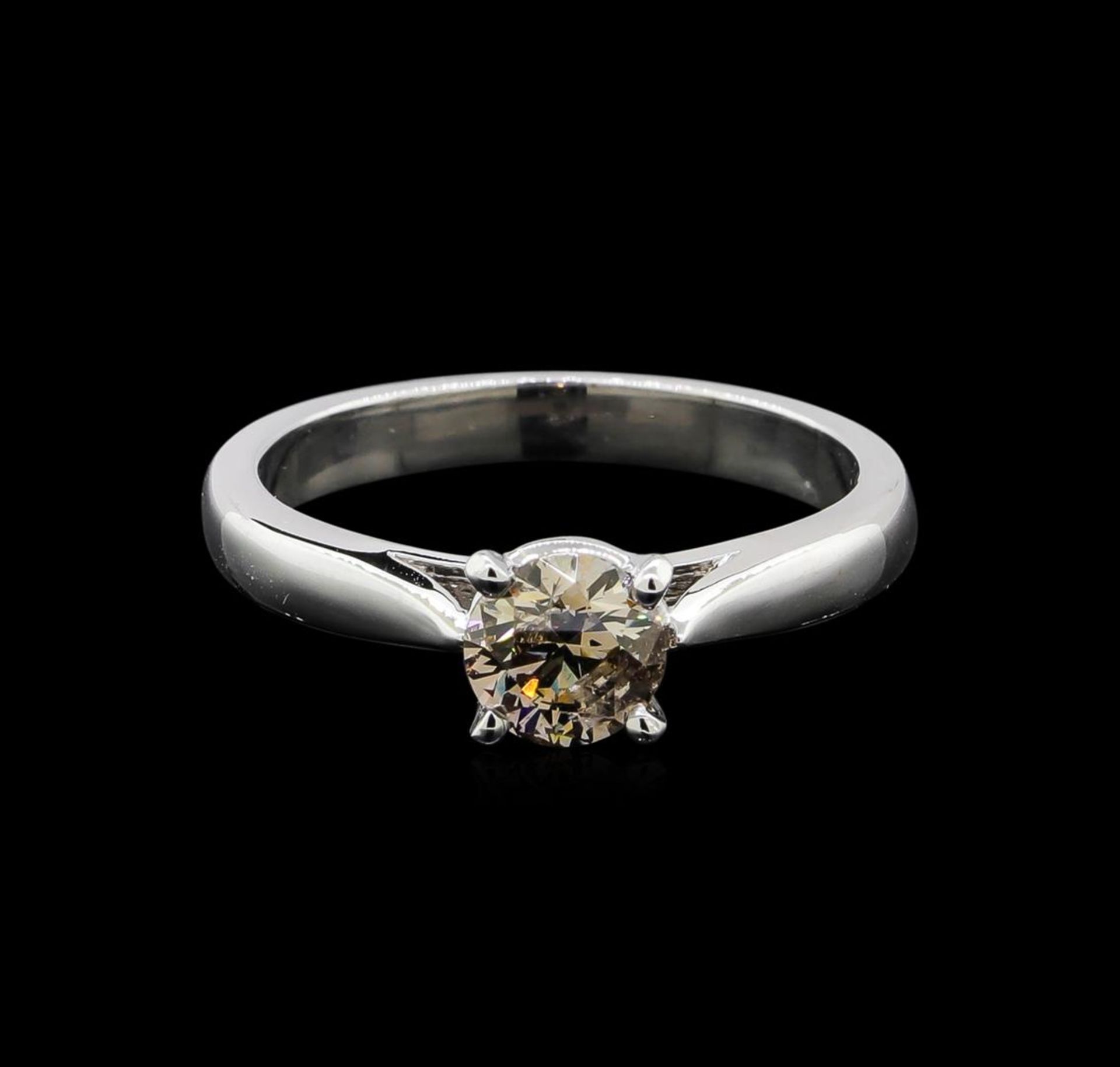 14KT White Gold 0.70 ctw Round Cut Fancy Brown Diamond Solitaire Ring - Image 2 of 5