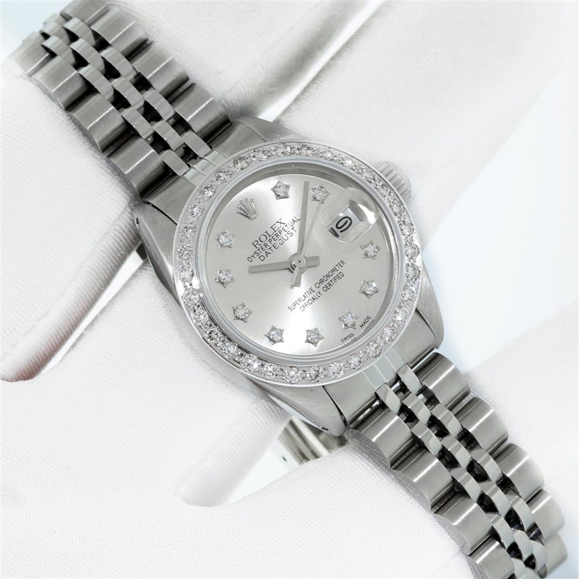 Rolex Ladies Stainless Steel Silver Star Diamond Datejust Wristwatch - Image 3 of 9