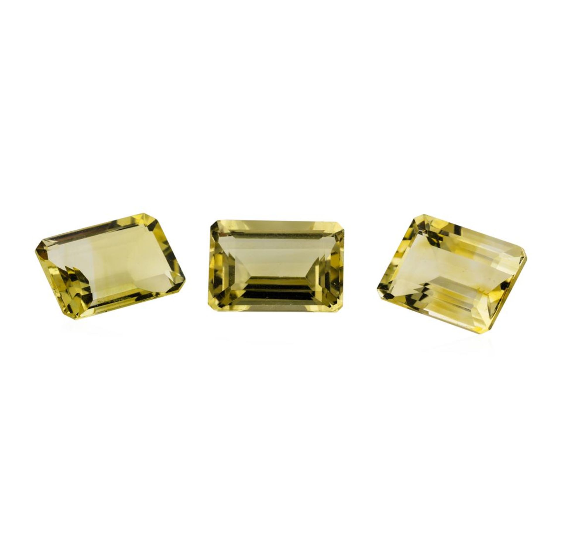 20.84ctw.Natural Emerald Cut Citrine Quartz Parcel of Three