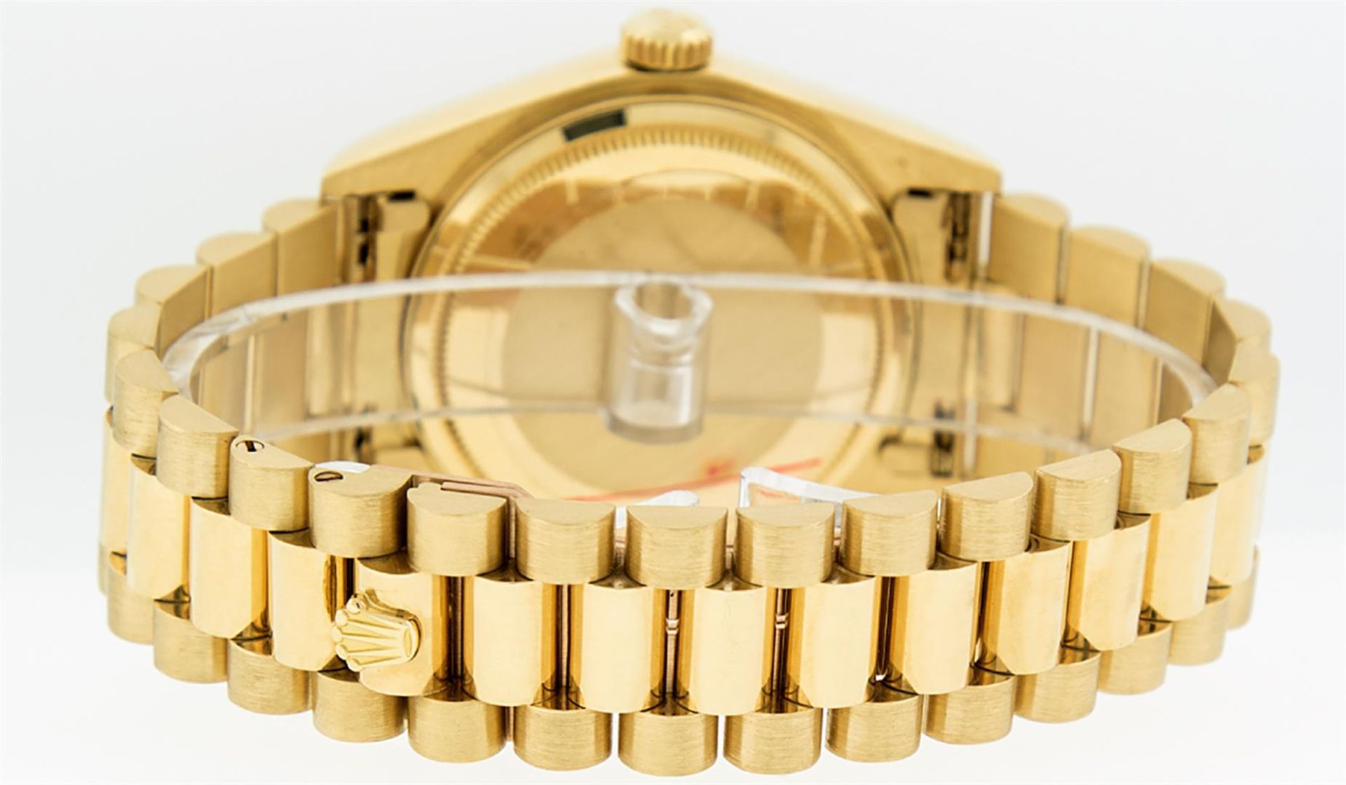 Rolex Mens 18K Yellow Gold Black Diamond Quickset President Wristwatch - Image 5 of 9