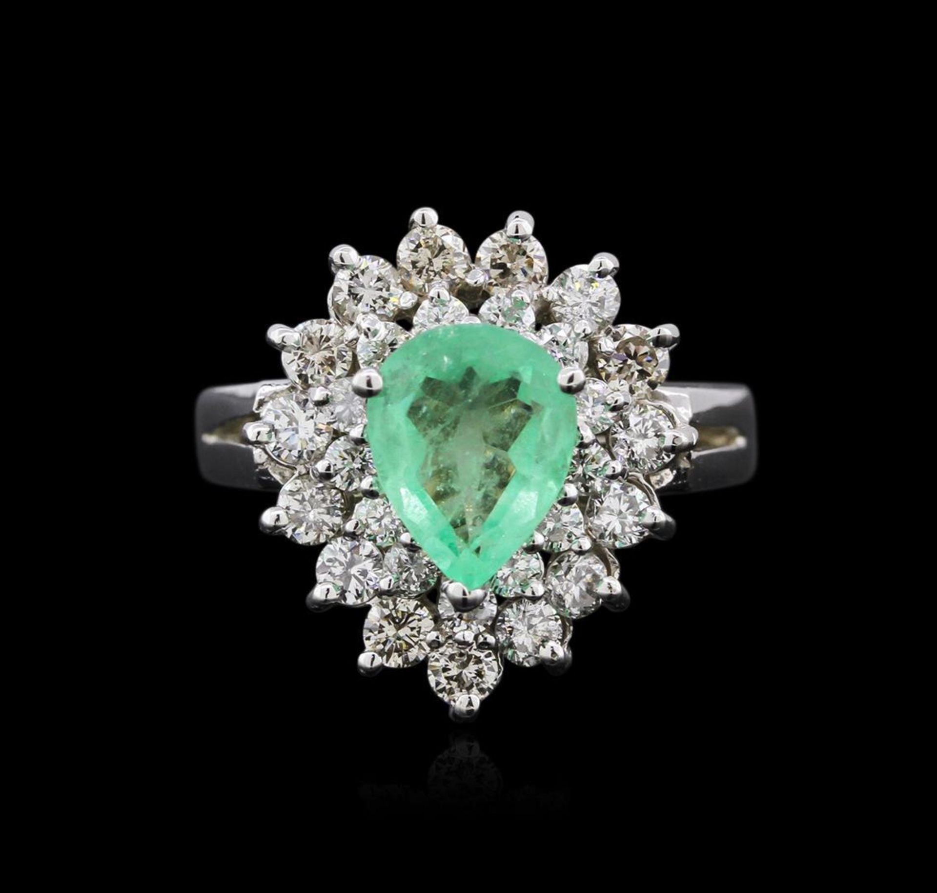 14KT White Gold 1.39 ctw Emerald and Diamond Ring - Image 2 of 4