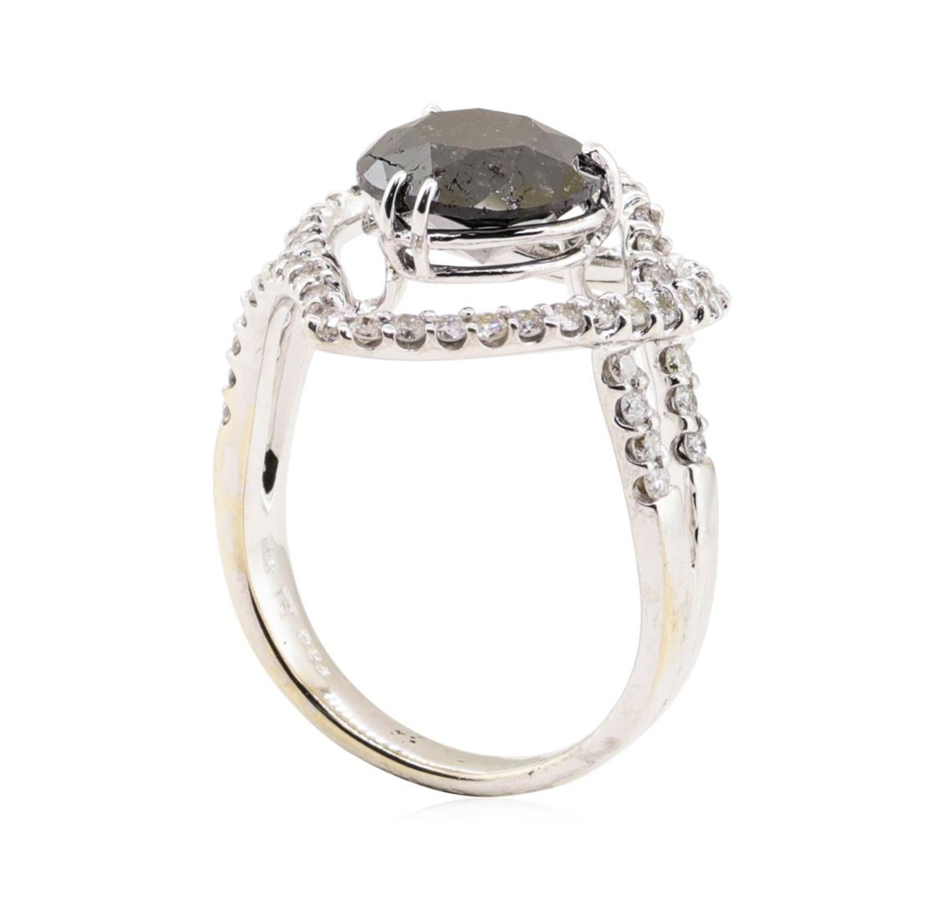 3.33ct Black Diamond and Diamond Ring - 18KT White Gold - Image 4 of 5