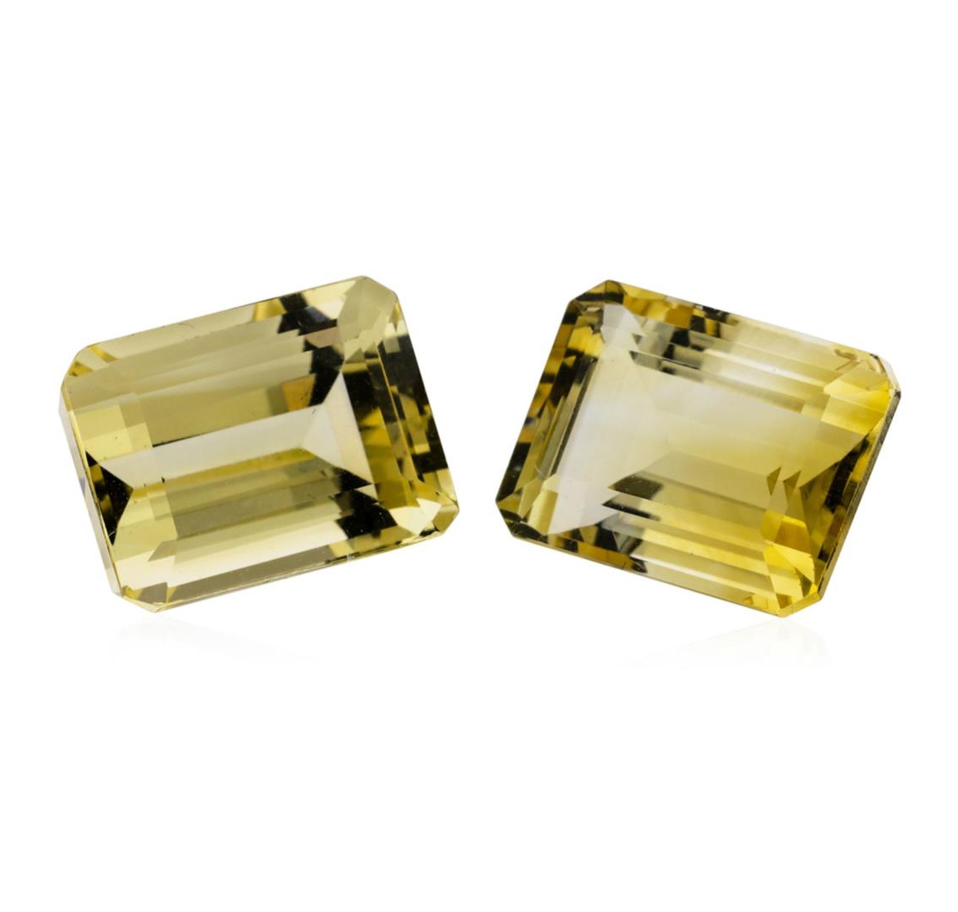 27.63ctw.Natural Emerald Cut Citrine Quartz Parcel of Two