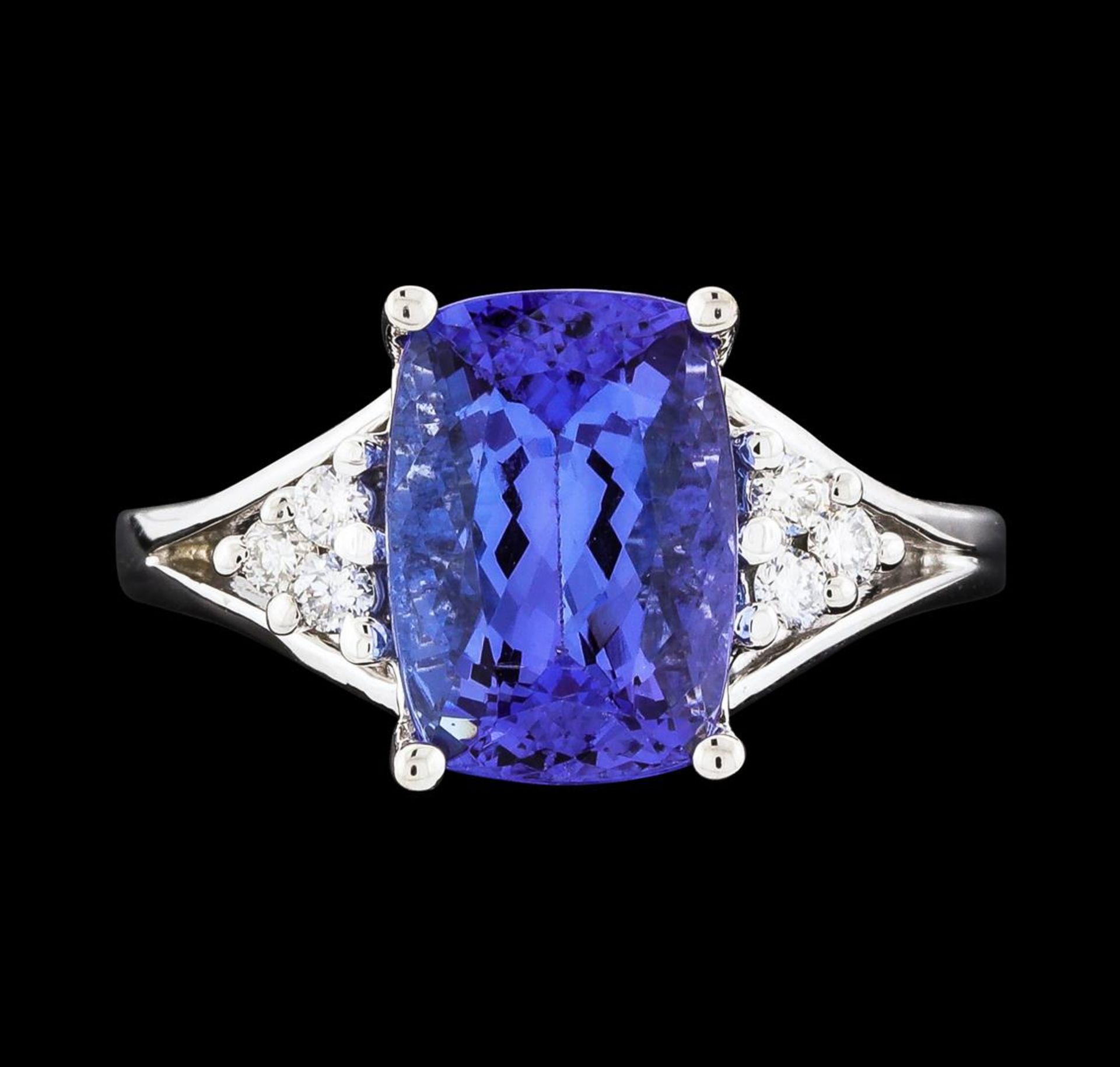 3.40 ctw Tanzanite and Diamond Ring - 14KT White Gold - Image 2 of 5